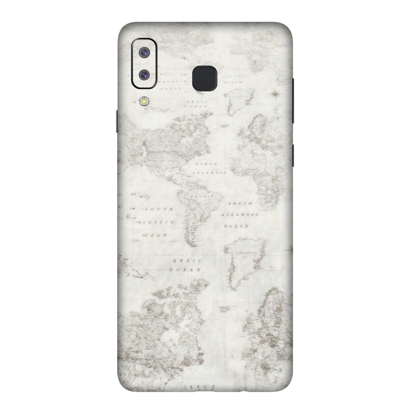 Samsung A/S Series Phone Skins (All Models) - World Travel Map - Transparent Finish (T-04) Samsung Galaxy A8 Star
