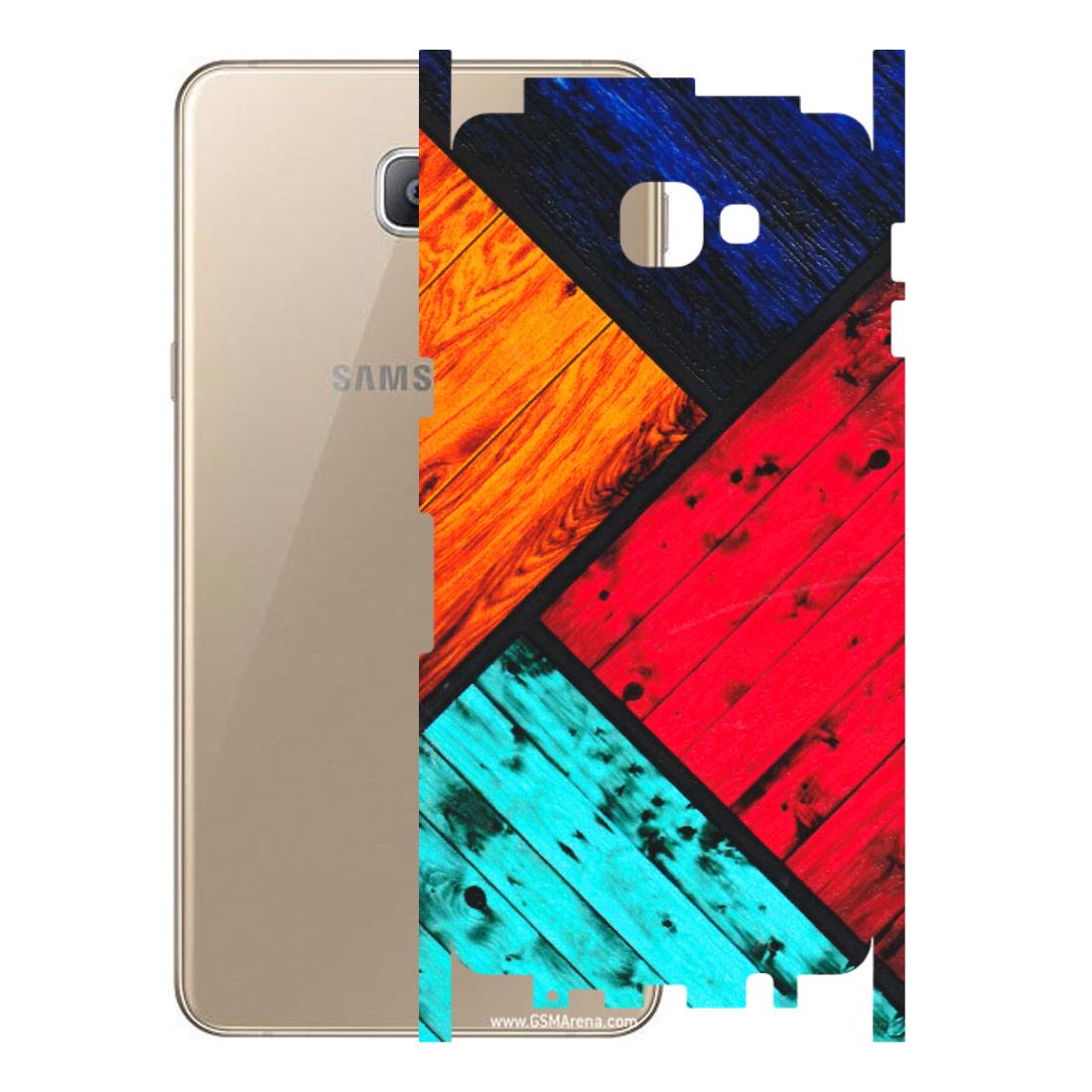 Samsung A/S Series Phone Skins (All Models) - Colourful Wood Panels Abstract - 3D Embossed Finish (L-09) Samsung Galaxy A9 2016
