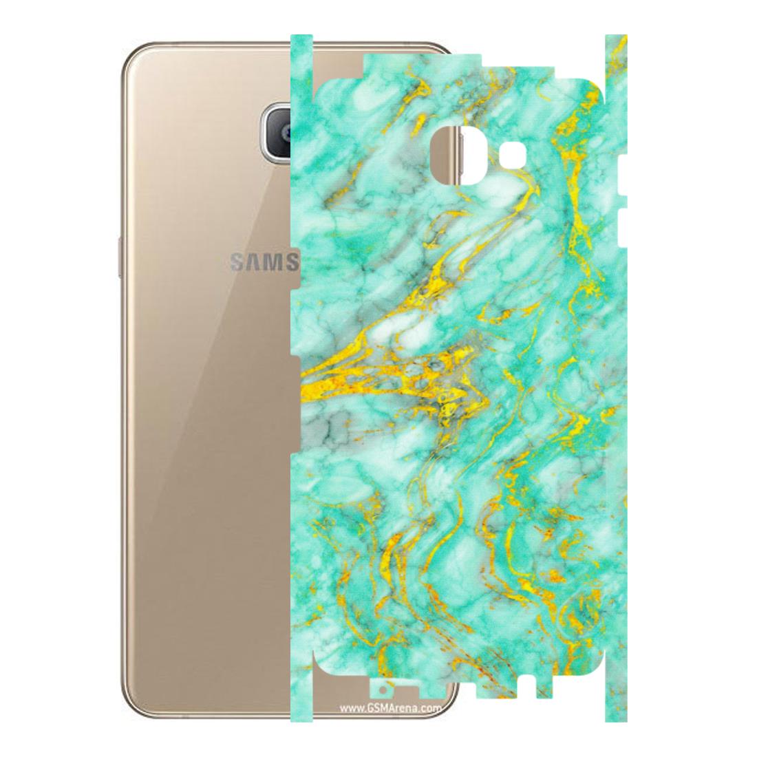 Samsung A/S Series Phone Skins (All Models) - Green And Gold Marble Feel - Matte Finish (M-16) Samsung Galaxy A9 2016