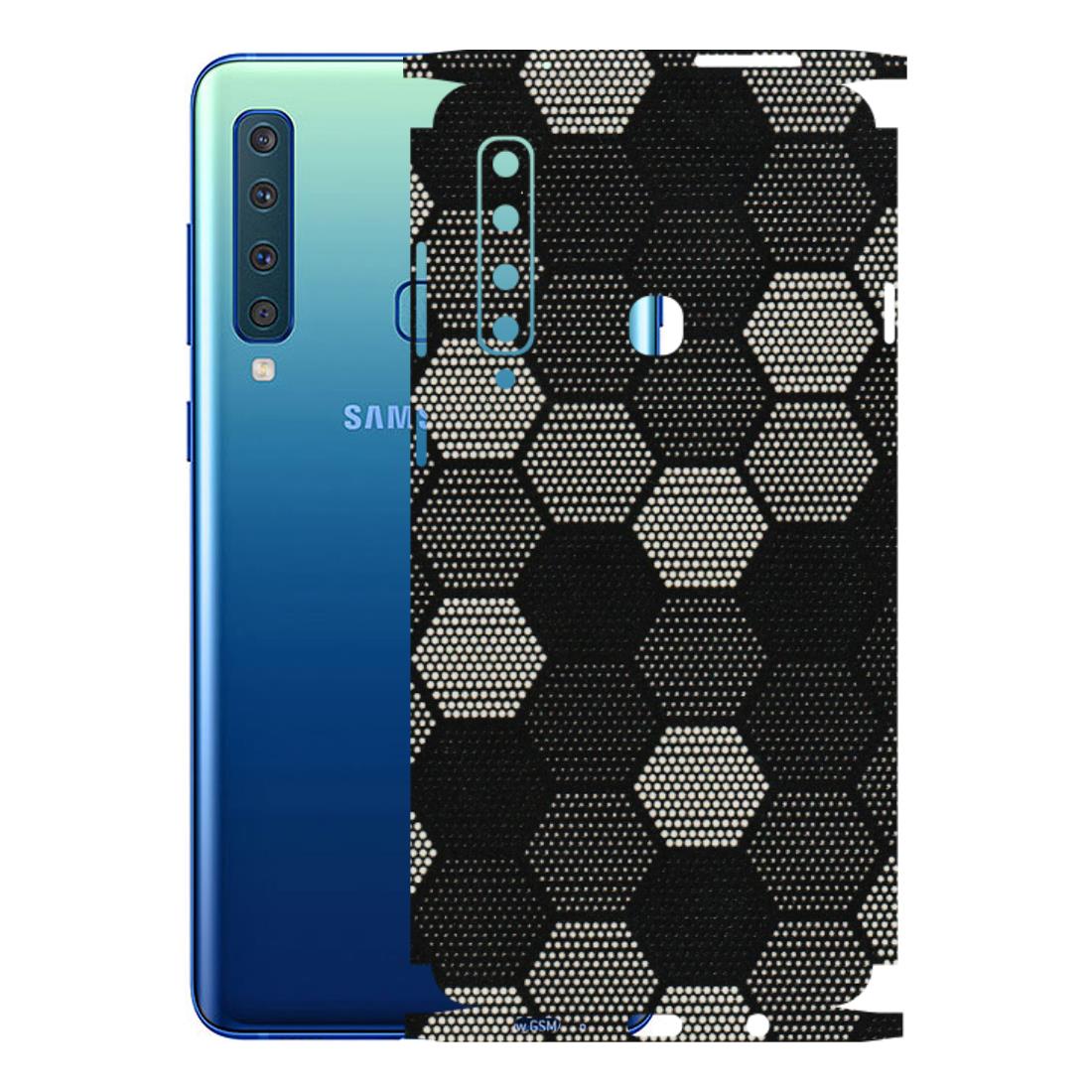 Samsung A/S Series Phone Skins (All Models) - Black & White Dotted Honeycomb Texture - 3D Embossed Finish (L-202) Samsung Galaxy A9 2018