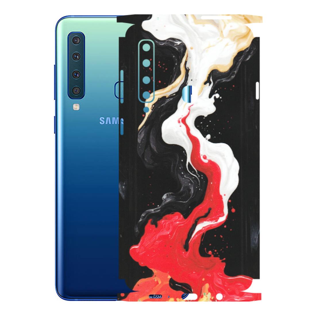 Samsung A/S Series Phone Skins (All Models) - Black Red White Paint Splash Fusion - Matte Finish (M-56) Samsung Galaxy A9 2018