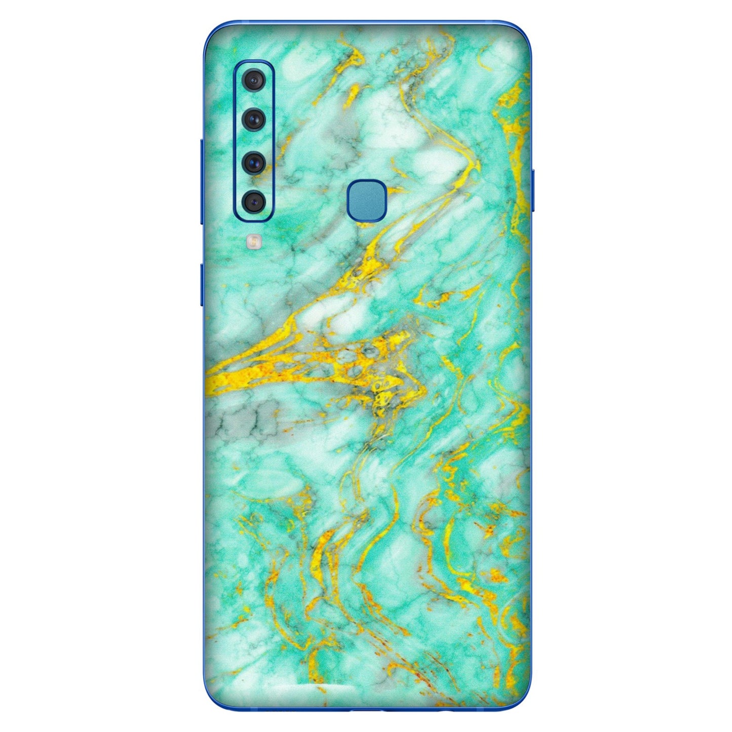 Samsung A/S Series Phone Skins (All Models) - Green And Gold Marble Feel - Matte Finish (M-16) Samsung Galaxy A9