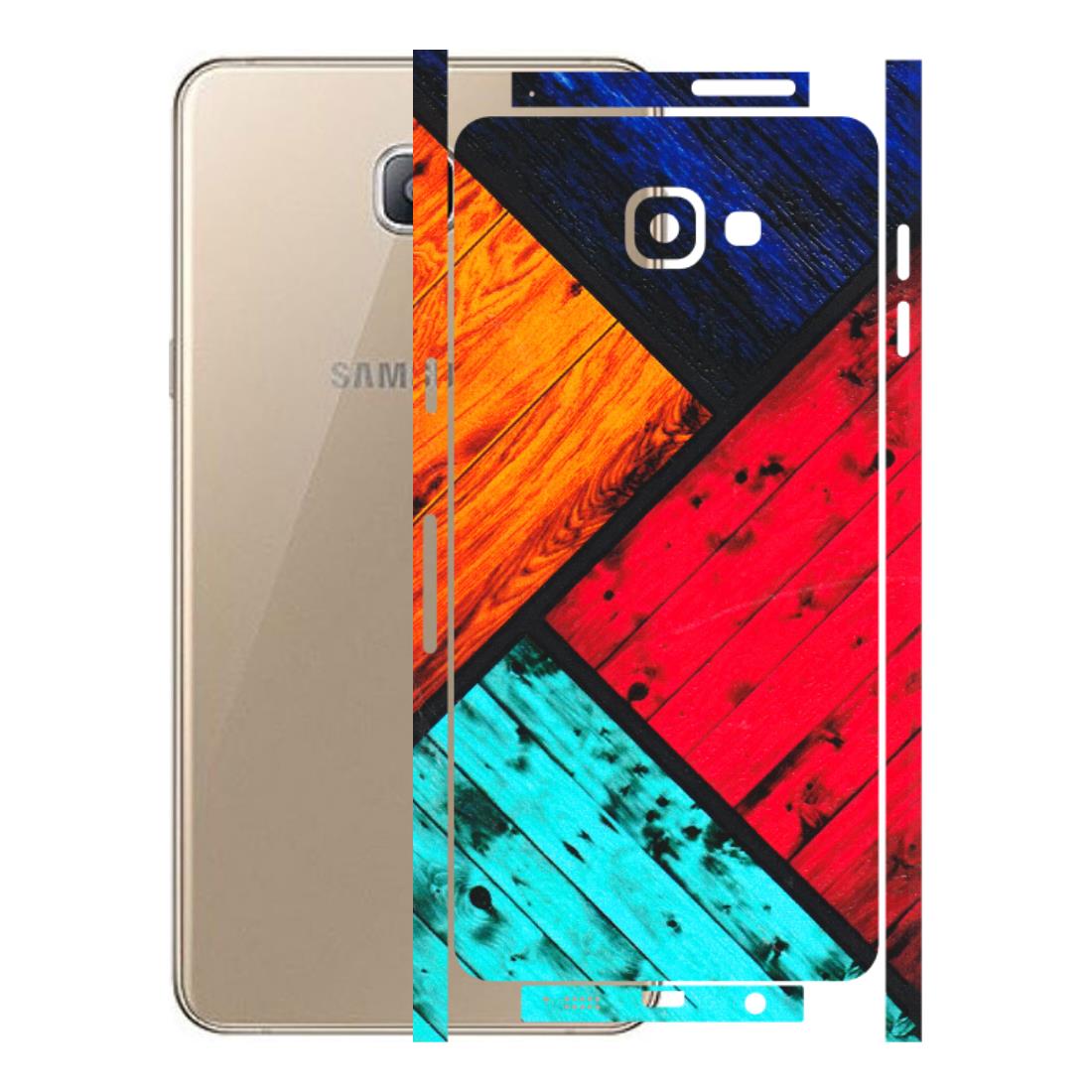 Samsung A/S Series Phone Skins (All Models) - Colourful Wood Panels Abstract - 3D Embossed Finish (L-09) Samsung Galaxy A9 Pro