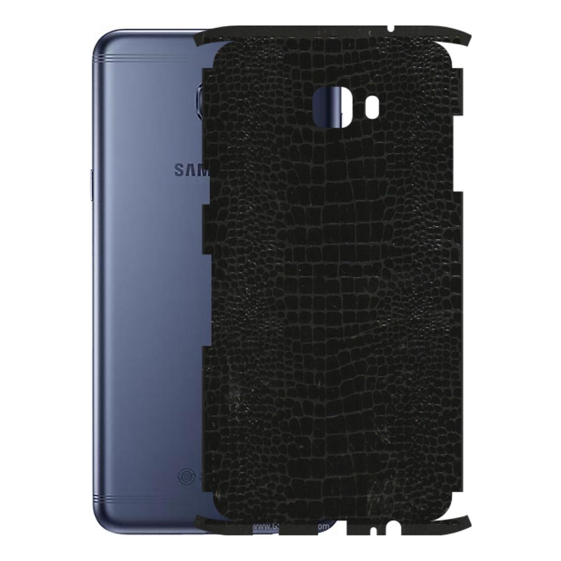 Samsung M/F/Note/Flip and C Phone Skins (All Models) - Snake Leather Black - 3D Embossed Finish (L-107) Samsung Galaxy C7 Pro