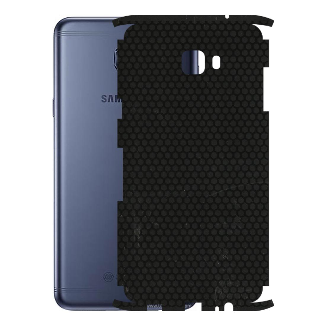 Samsung M/F/Note/Flip and C Phone Skins (All Models) - Black honeycomb - 3D Embossed Finish (L-114) Samsung Galaxy C7 Pro