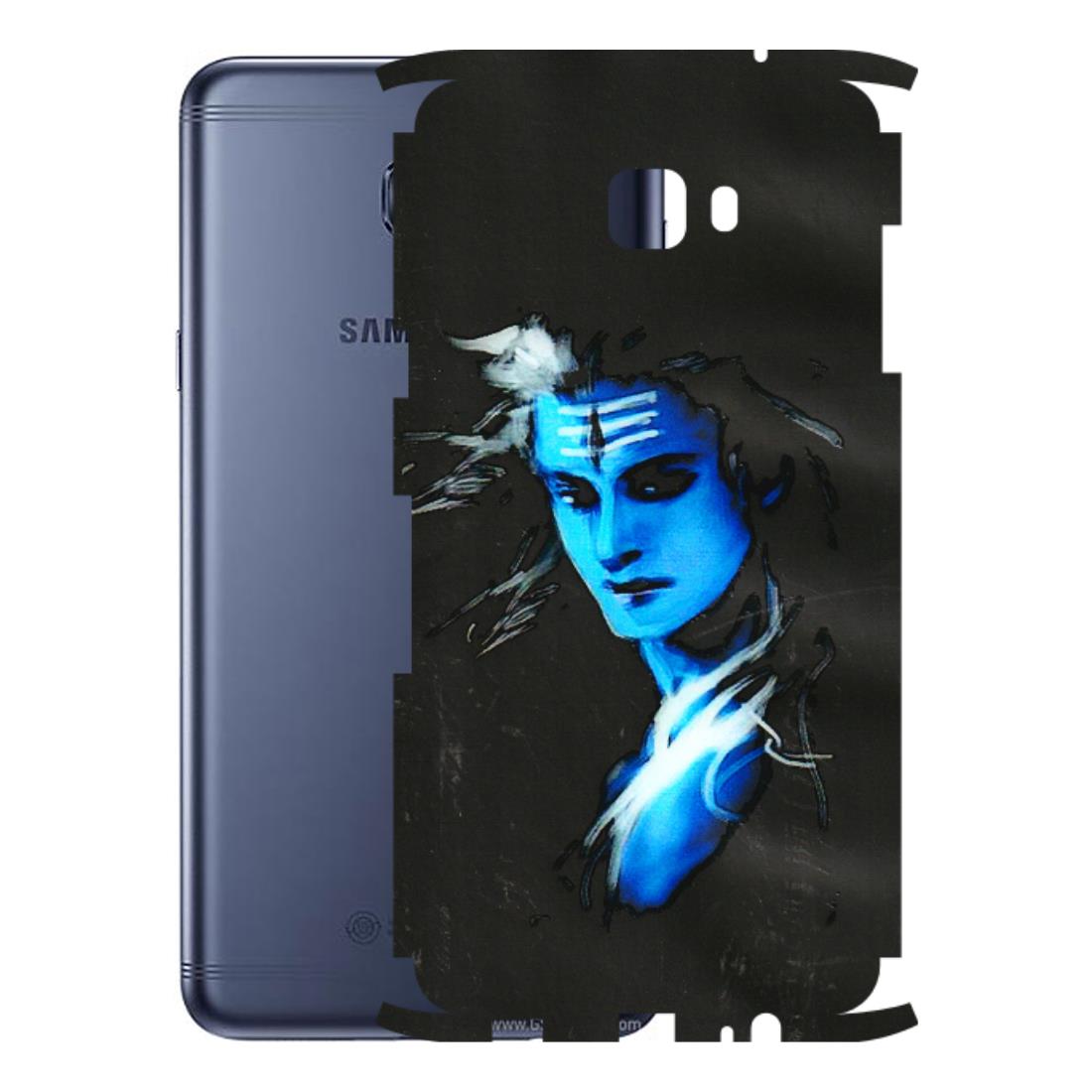 Samsung M/F/Note/Flip and C Phone Skins (All Models) - Har Har Mahadev Blue/Black - 3D Embossed Finish (L-185) Samsung Galaxy C7 Pro