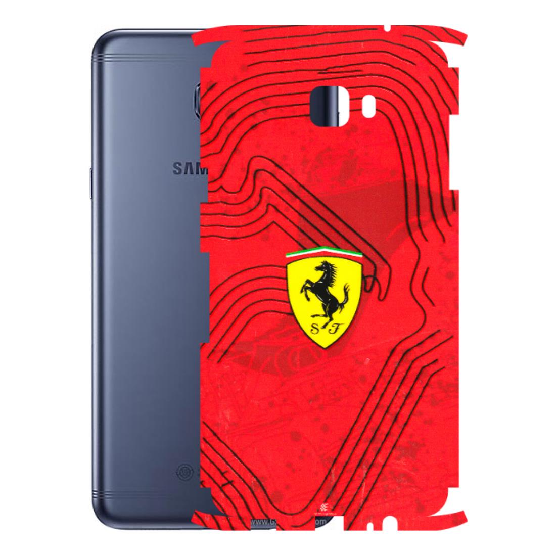 Samsung M/F/Note/Flip and C Phone Skins (All Models) - Red Ferrari Logo Stylish - 3D Embossed Finish (L-238) Samsung Galaxy C7 Pro