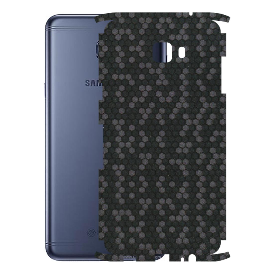Samsung M/F/Note/Flip and C Phone Skins (All Models) - Black Grey Honeycomb Sober - 3D Embossed Finish (L-85) Samsung Galaxy C7 Pro