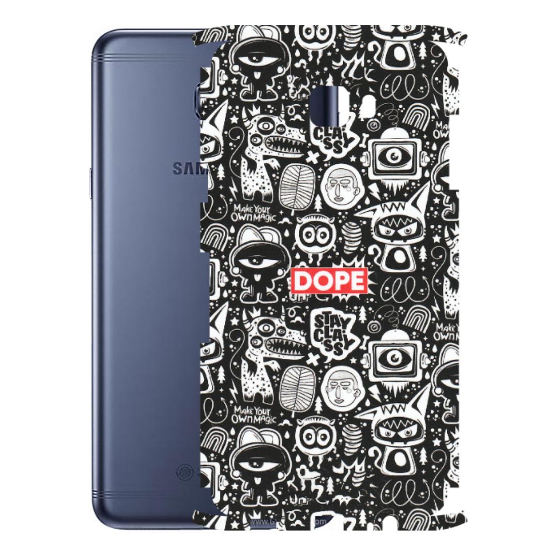 Samsung M/F/Note/Flip and C Phone Skins (All Models) - Dope Stay Classy Black Doodles - Matte Finish (M-126) Samsung Galaxy C7 Pro