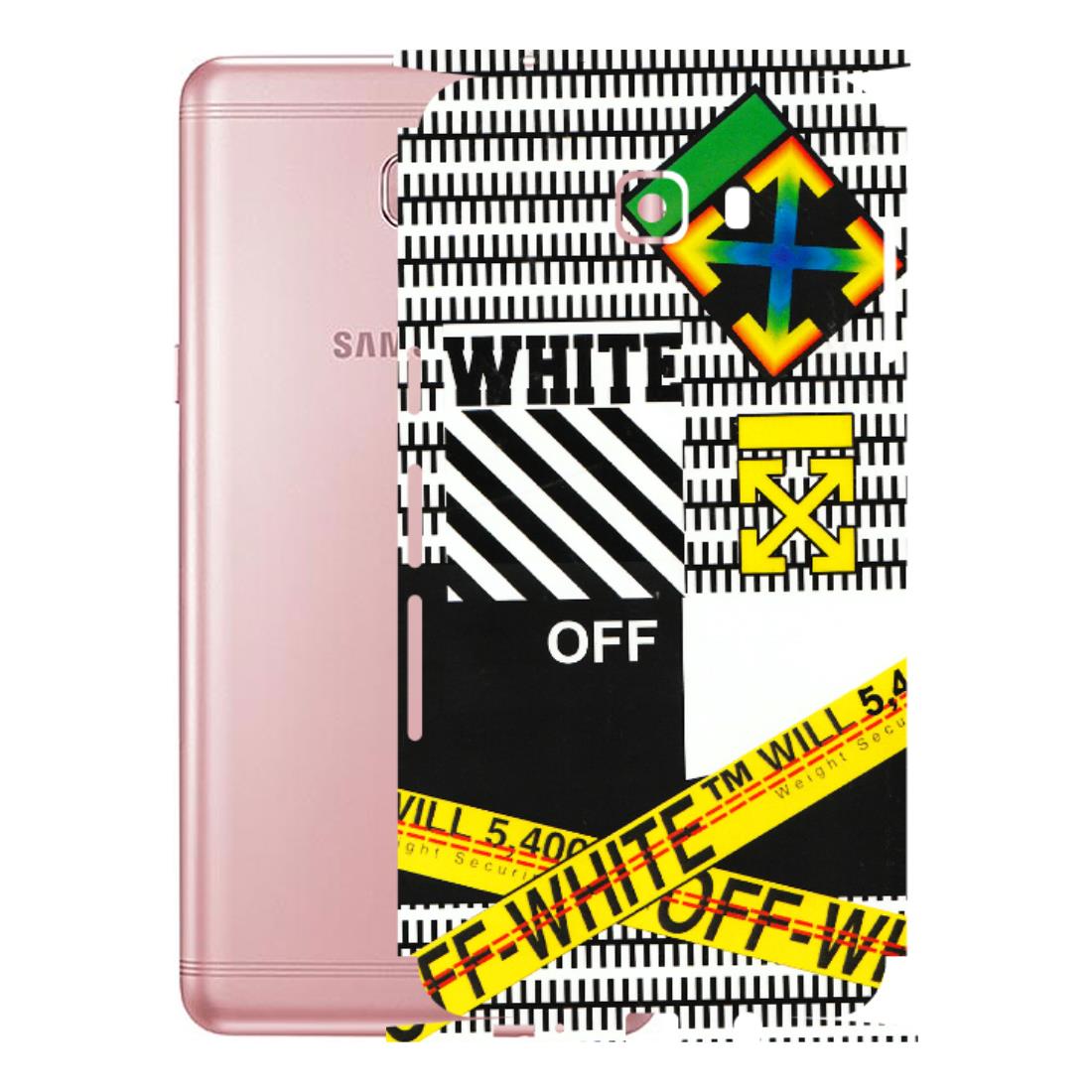 Samsung M/F/Note/Flip and C Phone Skins (All Models) - White Off Abstract - 3D Embossed Finish (L-172) Samsung Galaxy C9 Pro