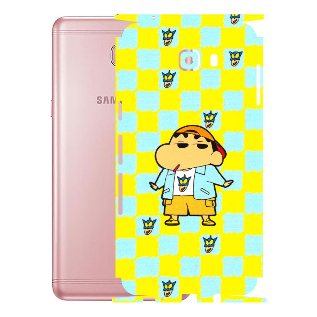 Samsung M/F/Note/Flip and C Phone Skins (All Models) - Yellow Blue Shinchan Cute - 3D Embossed Finish (L-221) Samsung Galaxy C9 Pro