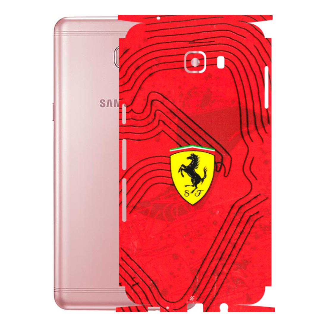 Samsung M/F/Note/Flip and C Phone Skins (All Models) - Red Ferrari Logo Stylish - 3D Embossed Finish (L-238) Samsung Galaxy C9 Pro