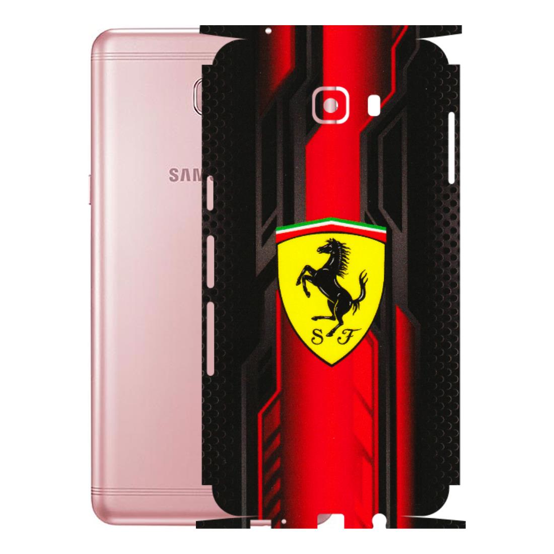 Samsung M/F/Note/Flip and C Phone Skins (All Models) - Black Ferrari Logo - 3D Embossed Finish (L-253) Samsung Galaxy C9 Pro