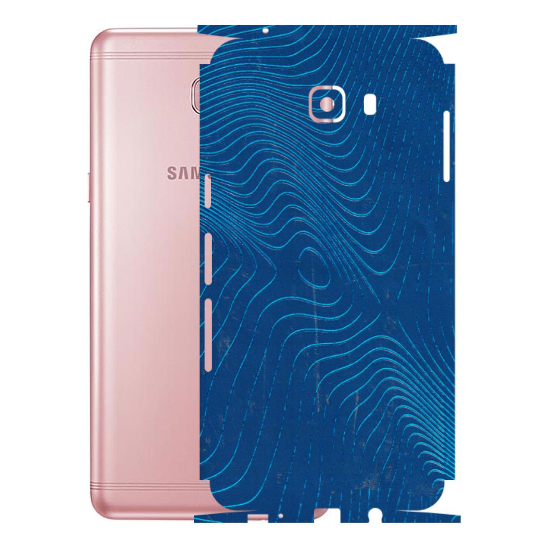 Samsung M/F/Note/Flip and C Phone Skins (All Models) - Abstract Blue Line Map - 3D Embossed Finish (L-272) Samsung Galaxy C9 Pro