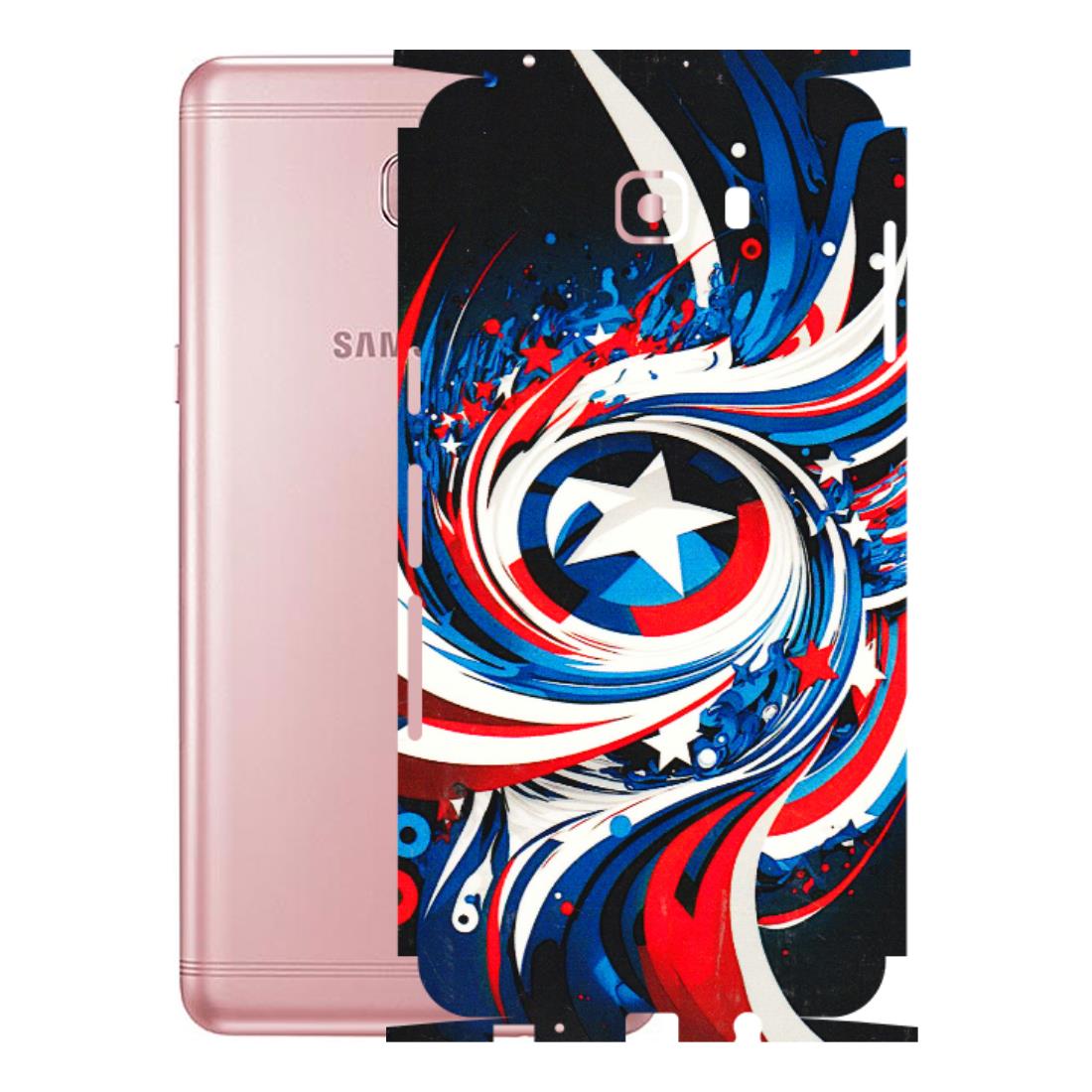 Samsung M/F/Note/Flip and C Phone Skins (All Models) - Captain America Logo - 3D Embossed Finish (L-307) Samsung Galaxy C9 Pro