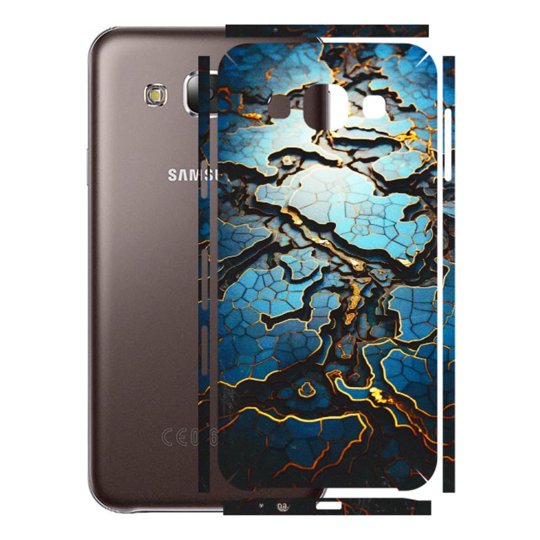 Samsung M/F/Note/Flip and C Phone Skins (All Models) - Blue Gold Abstract - 3D Embossed Finish (L-11) Samsung Galaxy E5