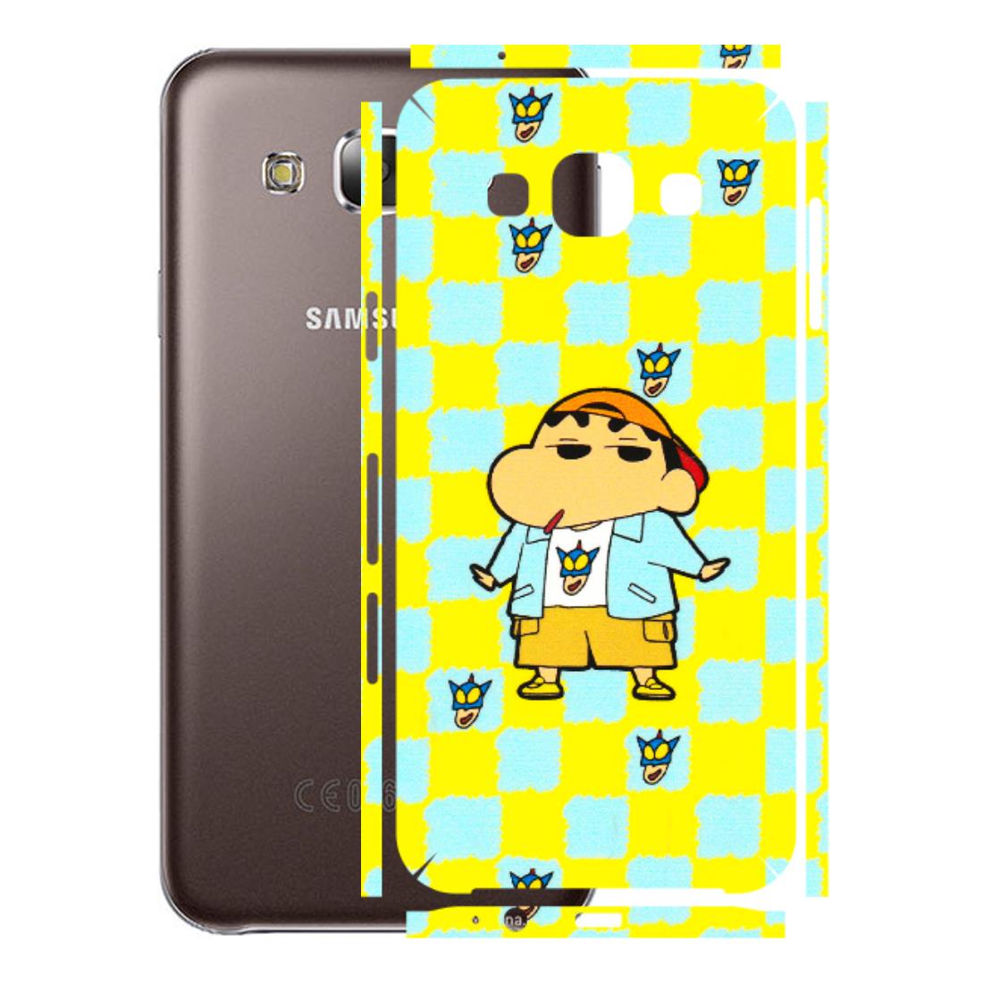 Samsung M/F/Note/Flip and C Phone Skins (All Models) - Yellow Blue Shinchan Cute - 3D Embossed Finish (L-221) Samsung Galaxy E5