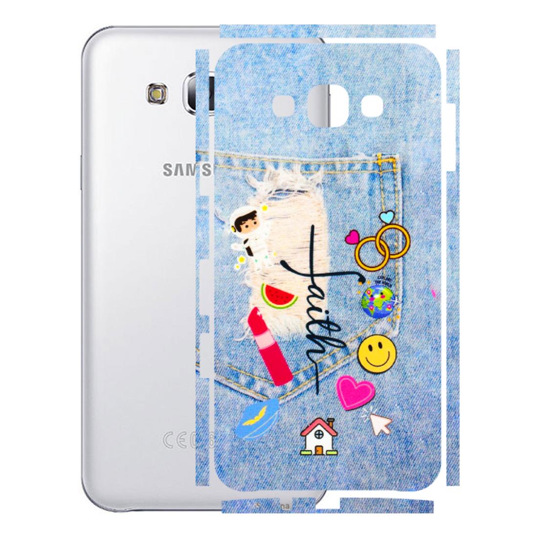Samsung M/F/Note/Flip and C Phone Skins (All Models) - Denim Jeans Pocket - 3D Embossed Finish (L-134) Samsung Galaxy E7