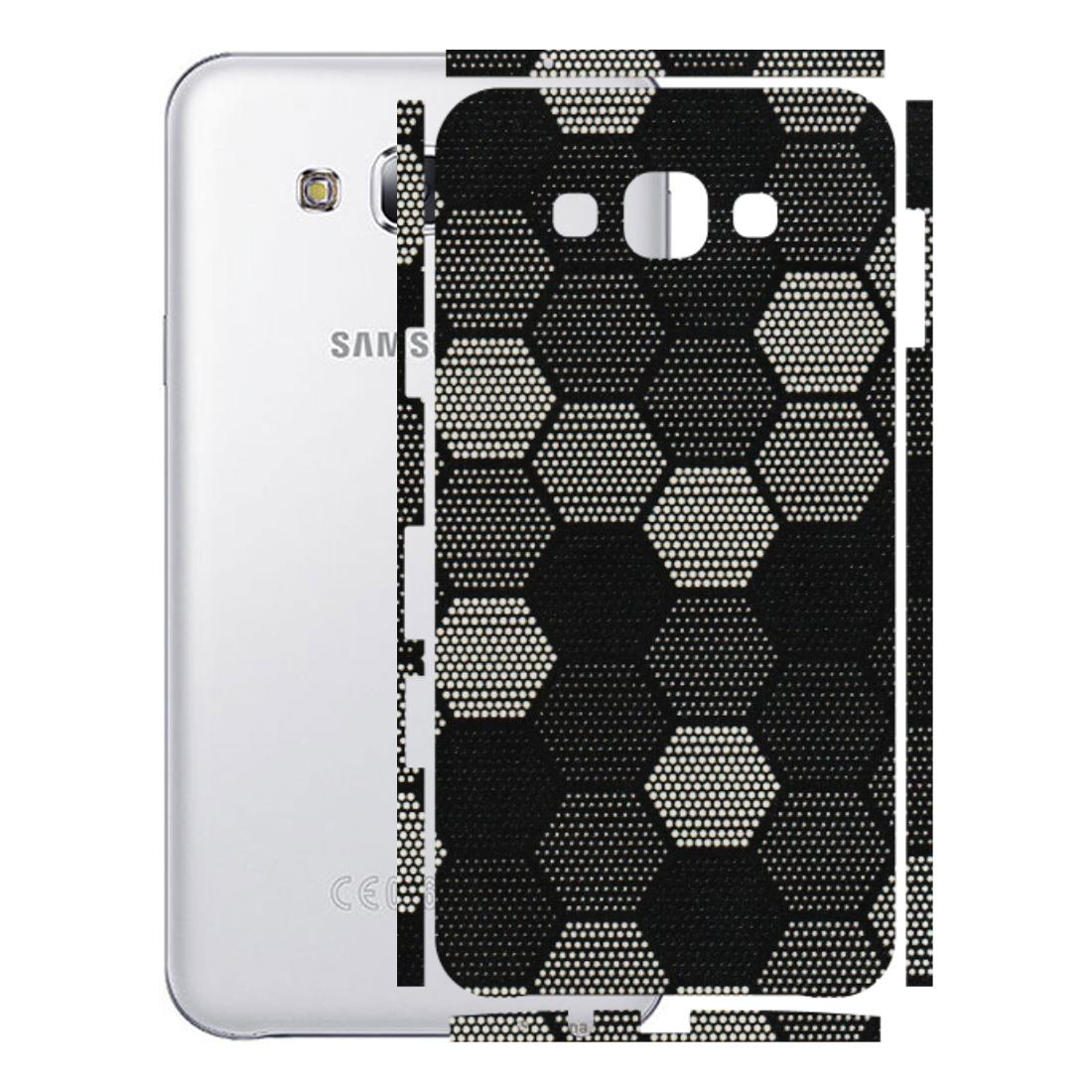Samsung M/F/Note/Flip and C Phone Skins (All Models) - Black & White Dotted Honeycomb Texture - 3D Embossed Finish (L-202) Samsung Galaxy E7