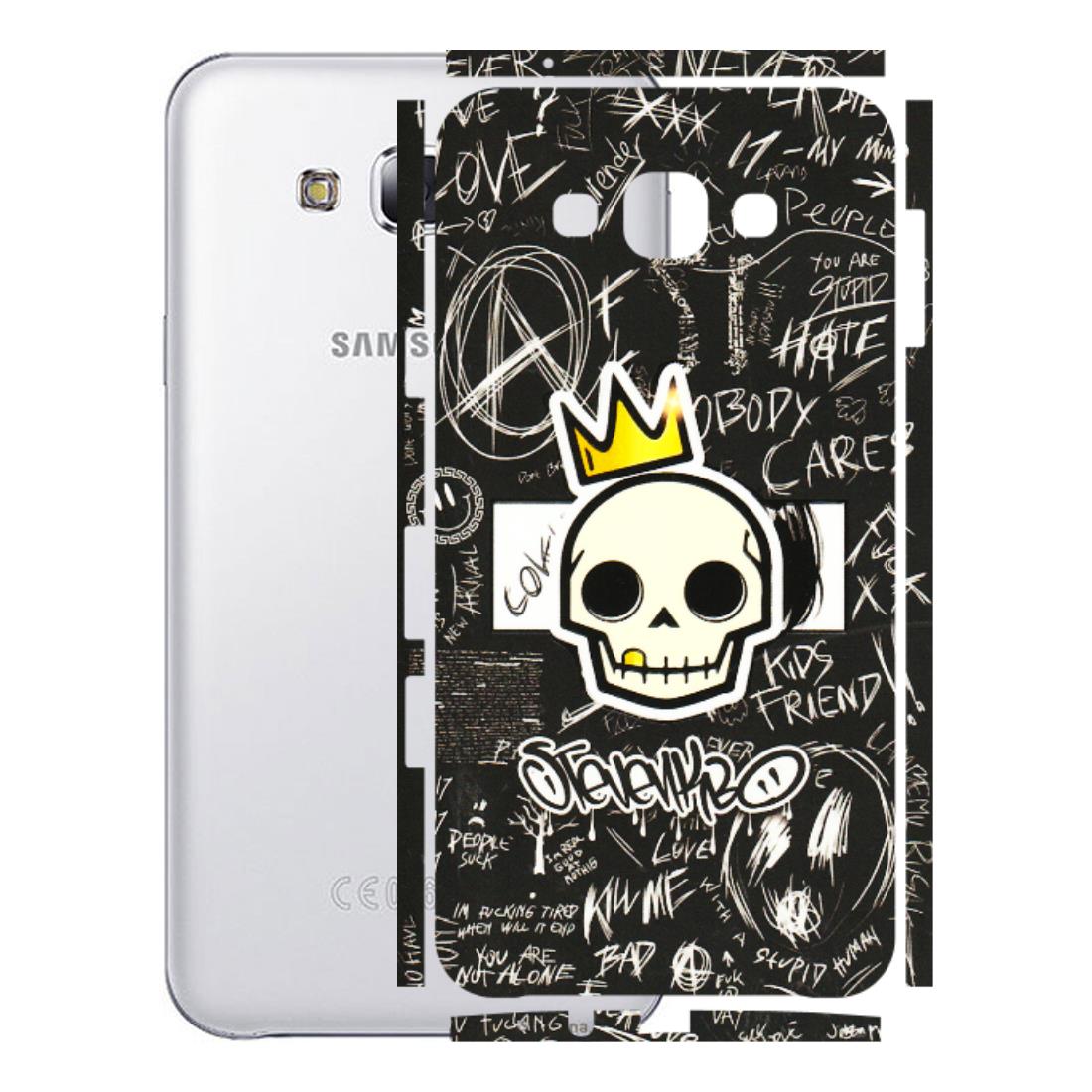Samsung M/F/Note/Flip and C Phone Skins (All Models) - Funny Skull Black Chalk Grafitti - 3D Embossed Finish (L-22) Samsung Galaxy E7