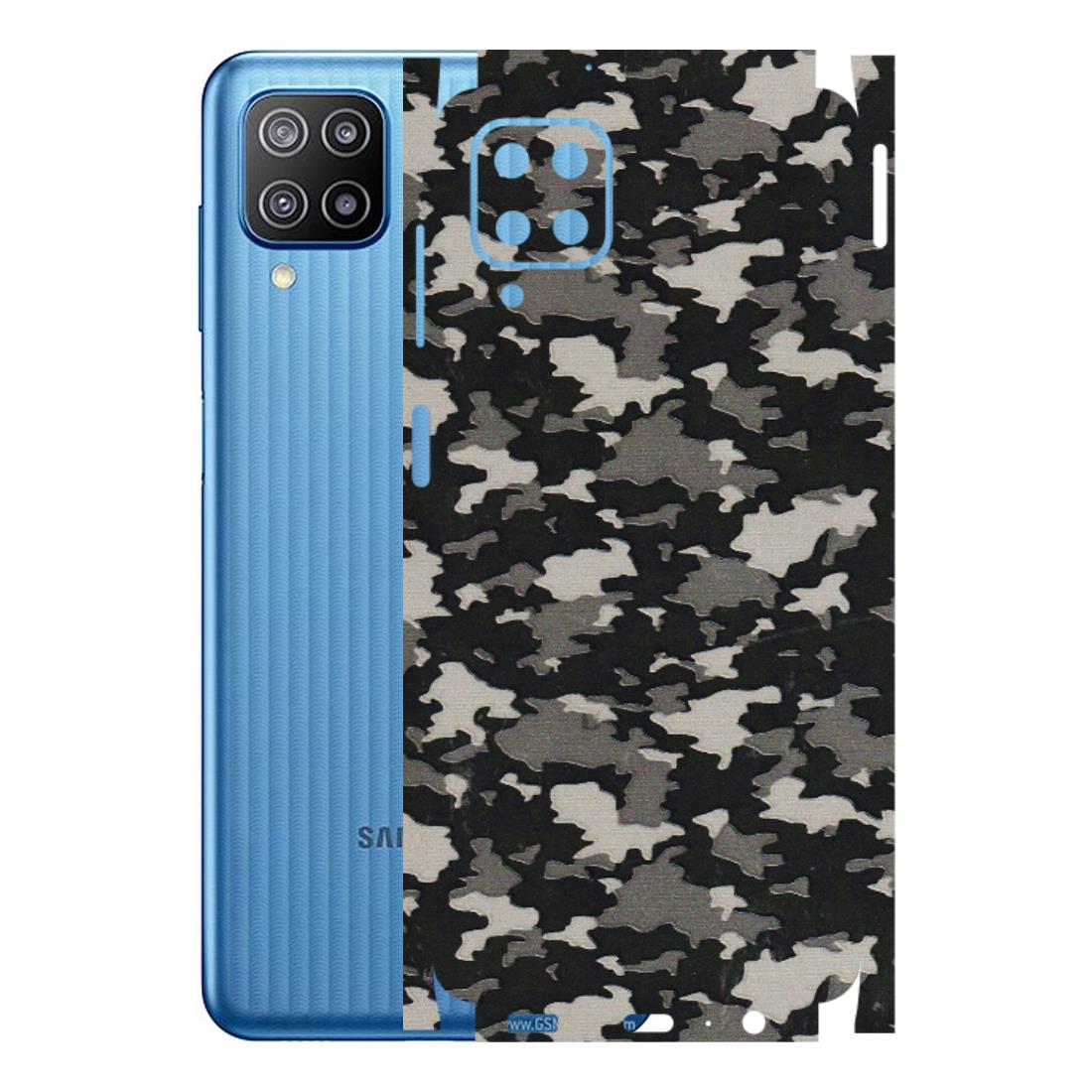 Samsung M/F/Note/Flip and C Phone Skins (All Models) - Black/Grey Camoflaunge - 3D Embossed Finish (L-142) Samsung Galaxy F12