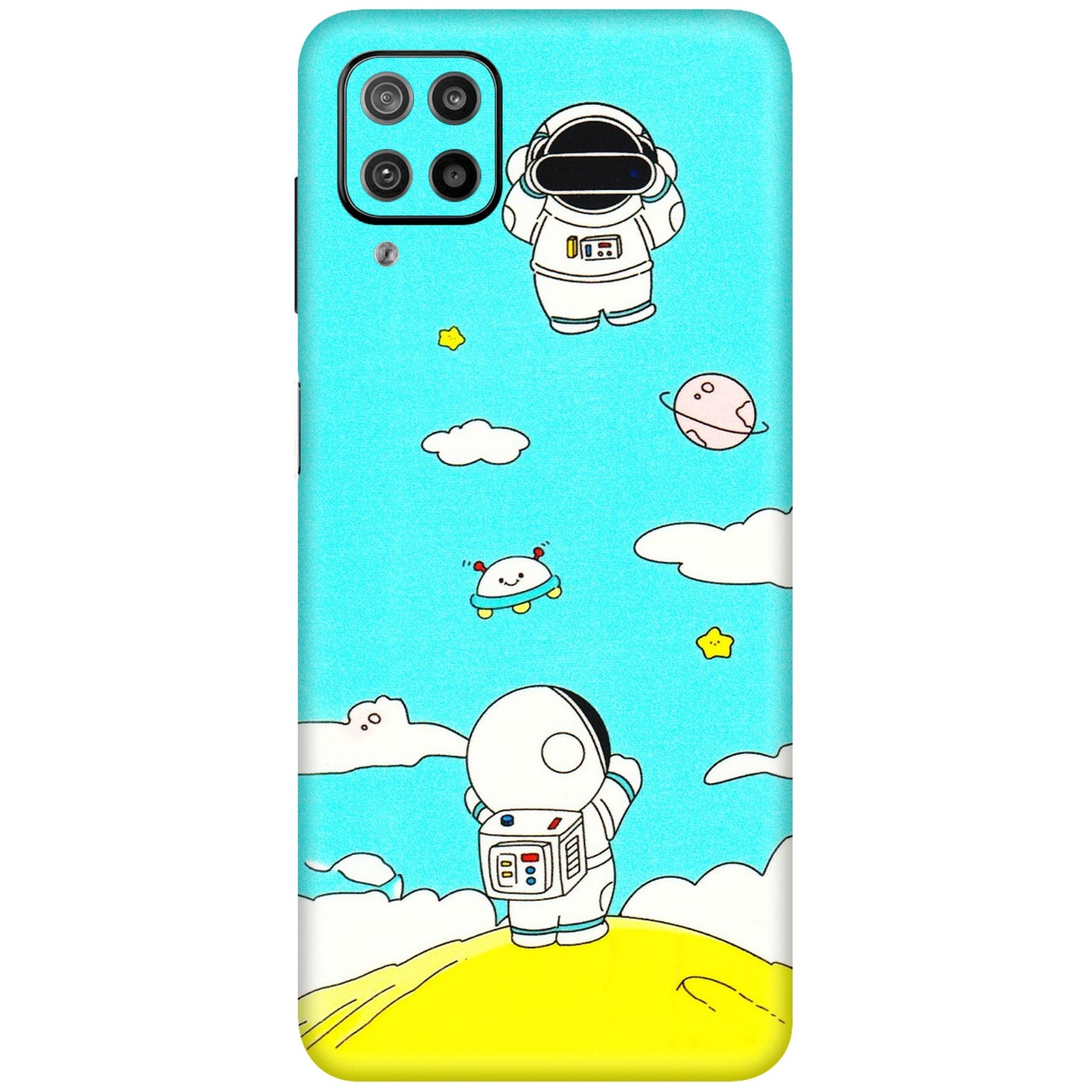 Samsung M/F/Note/Flip and C Phone Skins (All Models) - Blue Skies Astro Float - 3D Embossed Finish (L-230) Samsung Galaxy F12
