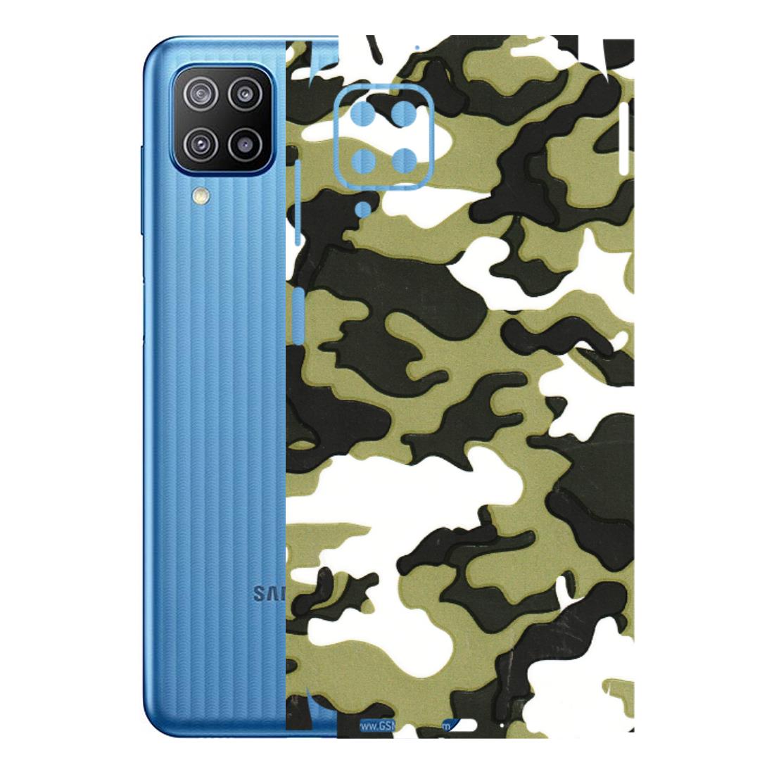 Samsung M/F/Note/Flip and C Phone Skins (All Models) - Camouflages White And Green - 3D Embossed Finish (L-243) Samsung Galaxy F12