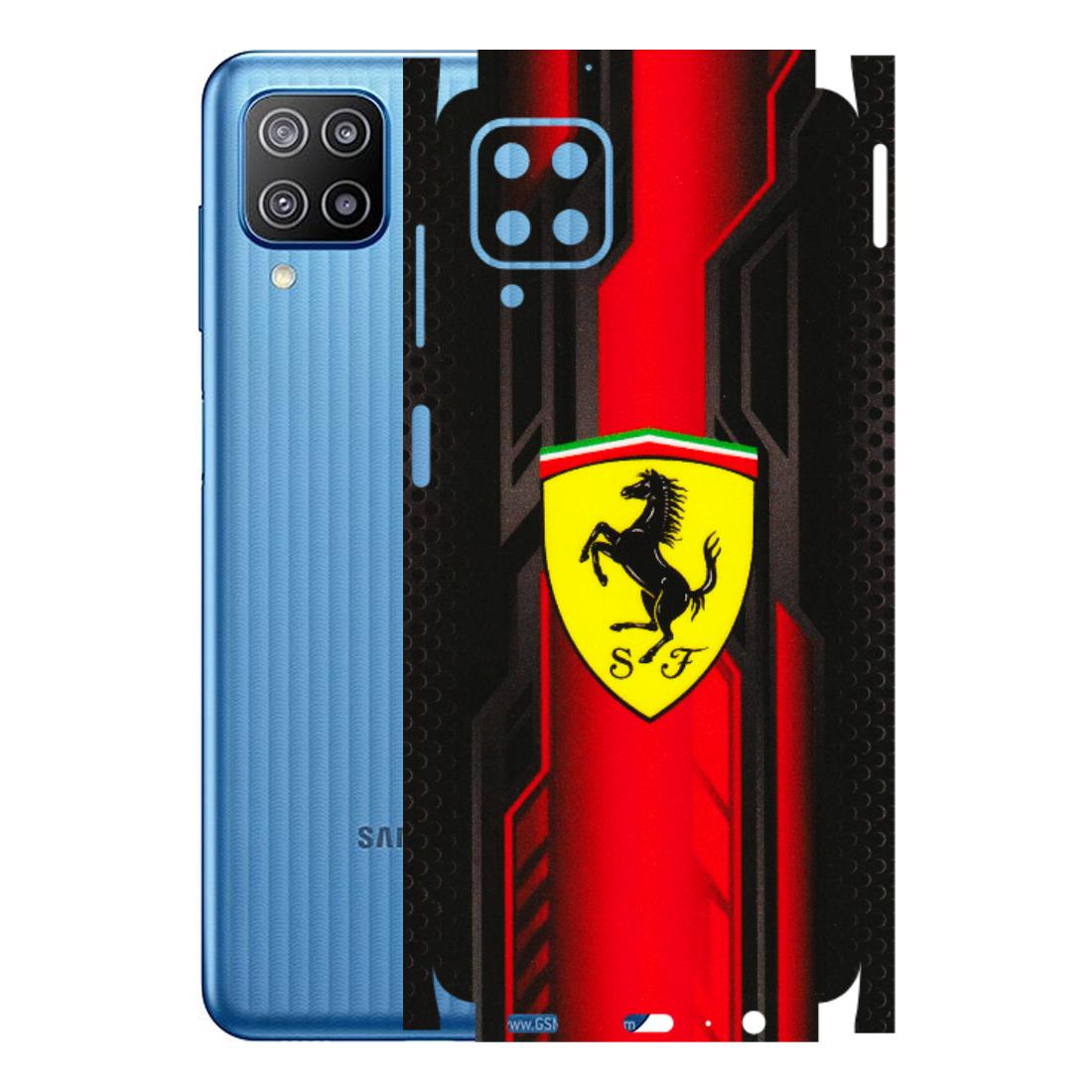 Samsung M/F/Note/Flip and C Phone Skins (All Models) - Black Ferrari Logo - 3D Embossed Finish (L-253) Samsung Galaxy F12