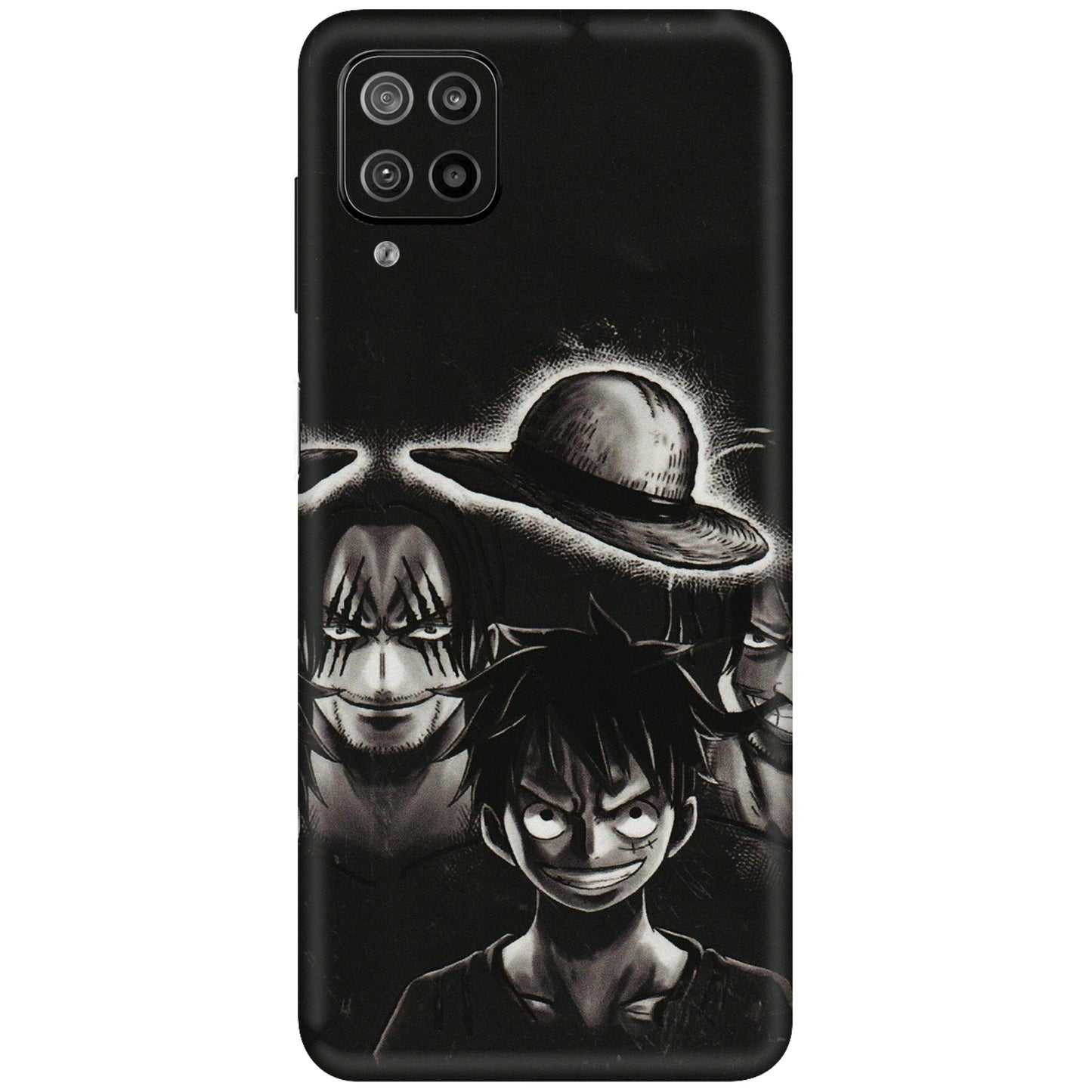 Samsung M/F/Note/Flip and C Phone Skins (All Models) - Black Luffy Hat - 3D Embossed Finish (L-57) Samsung Galaxy F12