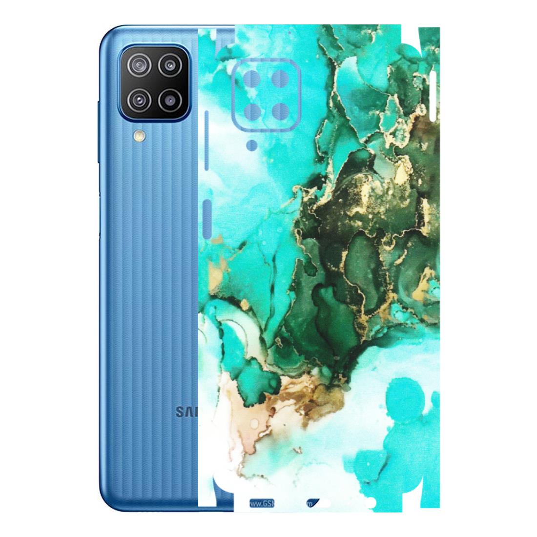 Samsung M/F/Note/Flip and C Phone Skins (All Models) - The Blue Gold Marble - Matte Finish (M-124) Samsung Galaxy F12