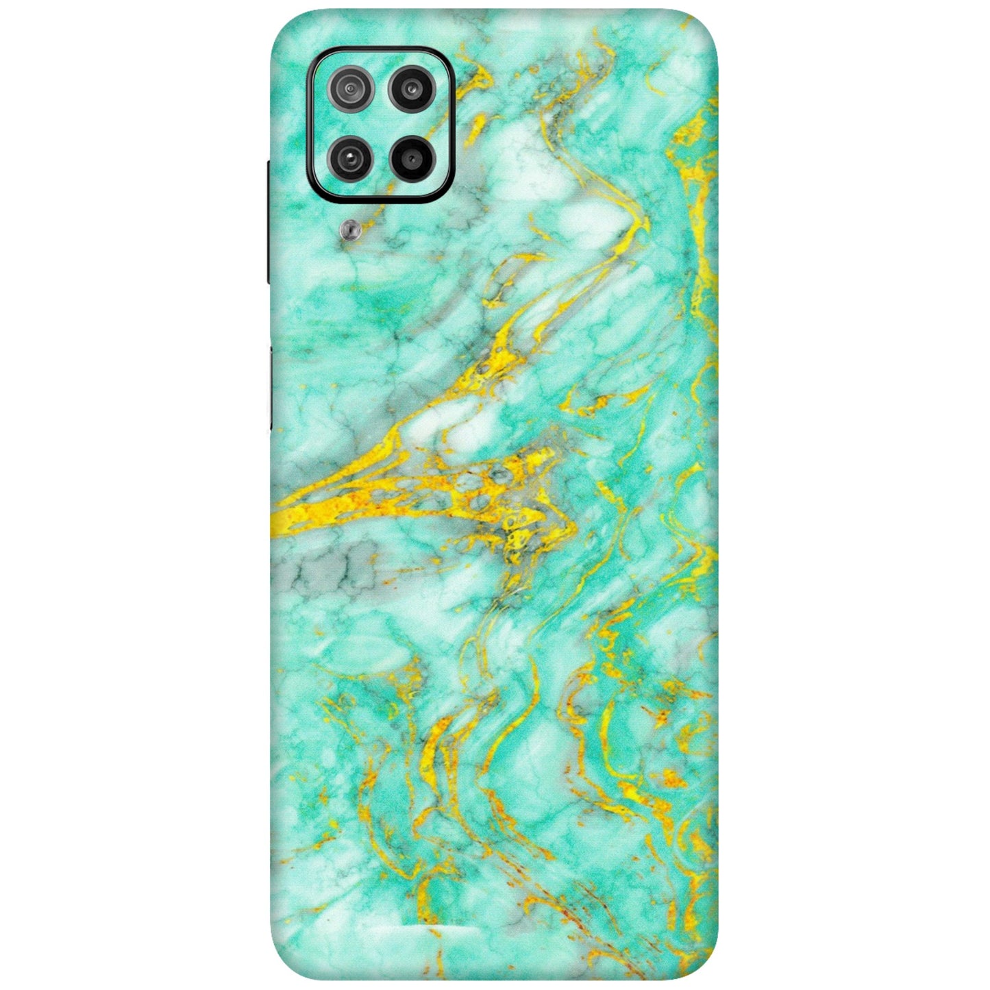 Samsung M/F/Note/Flip and C Phone Skins (All Models) - Green And Gold Marble Feel - Matte Finish (M-16) Samsung Galaxy F12