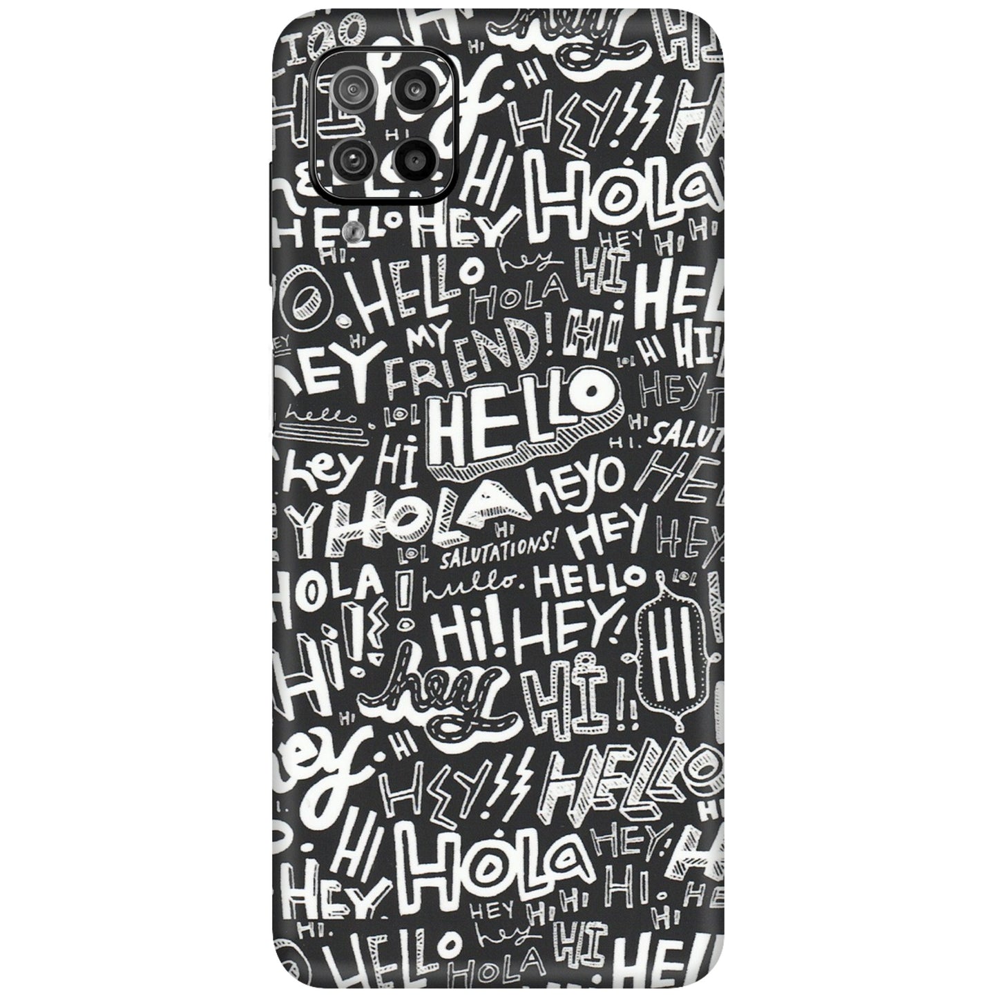 Samsung M/F/Note/Flip and C Phone Skins (All Models) - Hi Hello Doodles - Matte Finish (M-25) Samsung Galaxy F12
