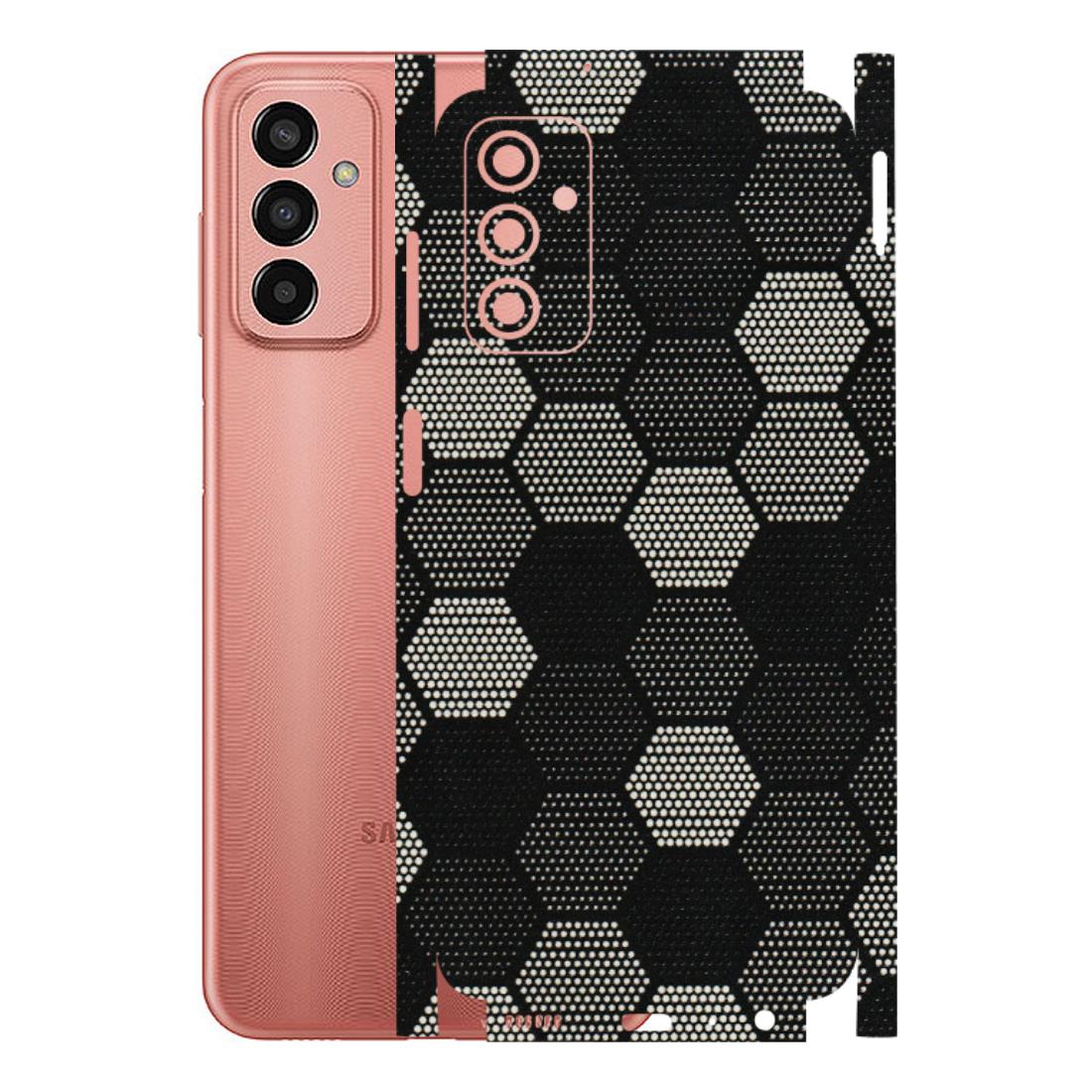 Samsung M/F/Note/Flip and C Phone Skins (All Models) - Black & White Dotted Honeycomb Texture - 3D Embossed Finish (L-202) Samsung Galaxy F13