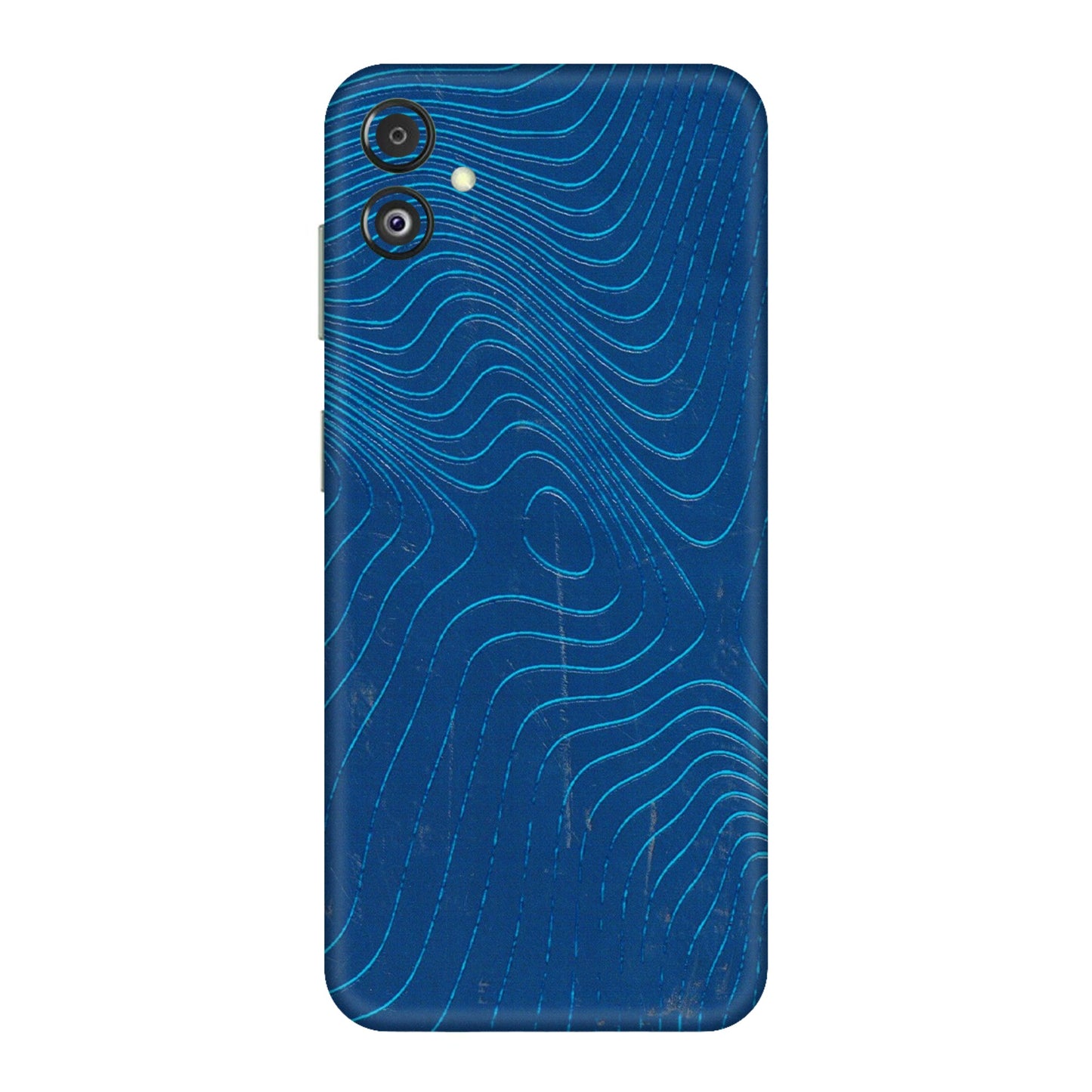Samsung M/F/Note/Flip and C Phone Skins (All Models) - Abstract Blue Line Map - 3D Embossed Finish (L-272) Samsung Galaxy F14 (5G)