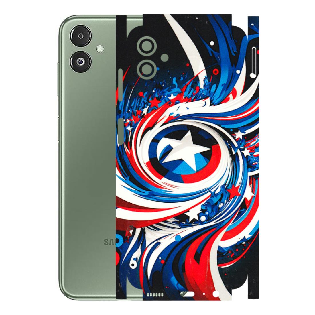 Samsung M/F/Note/Flip and C Phone Skins (All Models) - Captain America Logo - 3D Embossed Finish (L-307) Samsung Galaxy F14 (5G)