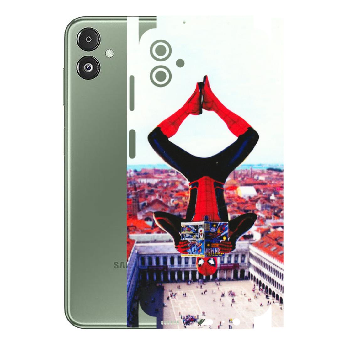 Samsung M/F/Note/Flip and C Phone Skins (All Models) - Spiderman Hanging - 3D Embossed Finish (L-53) Samsung Galaxy F14 (5G)