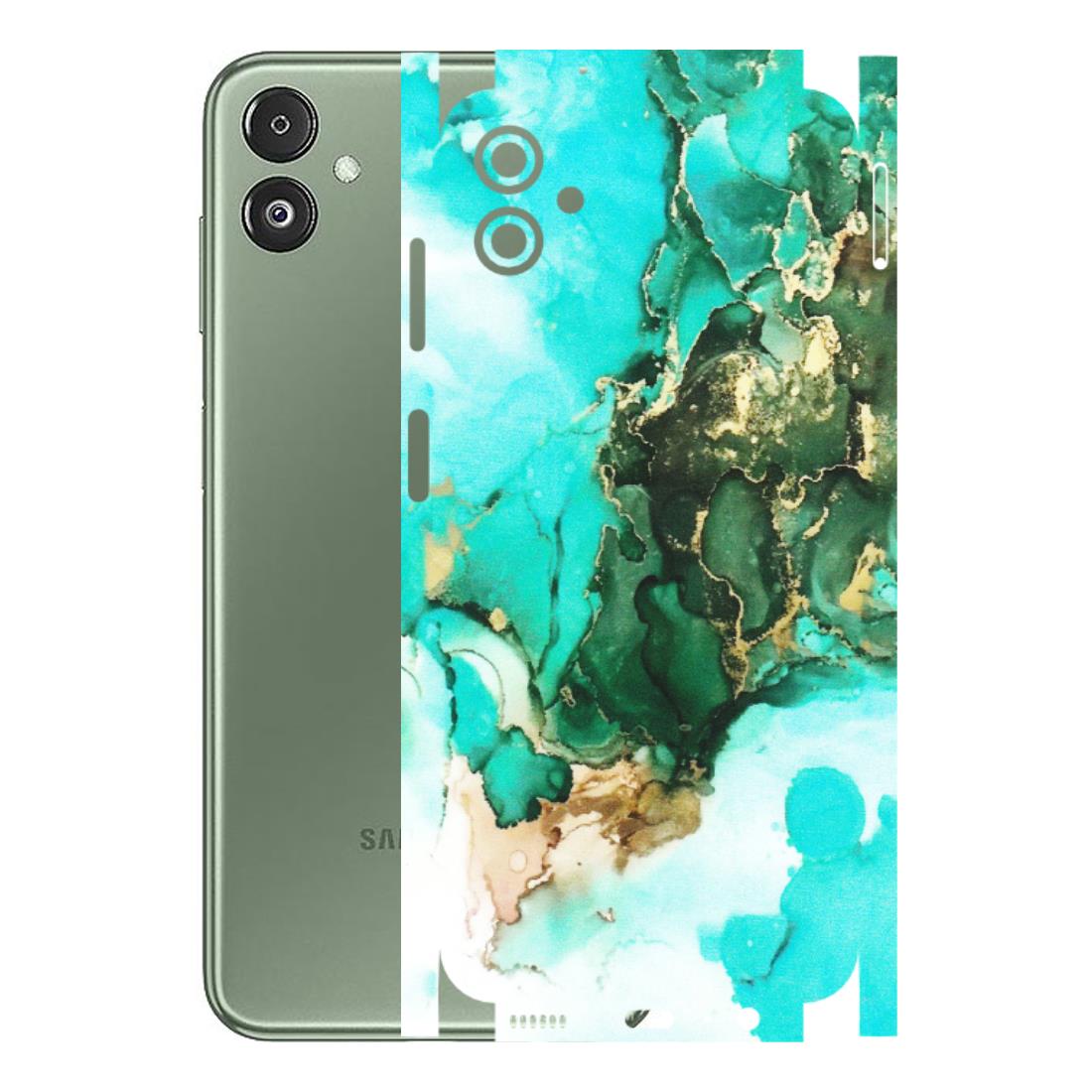 Samsung M/F/Note/Flip and C Phone Skins (All Models) - The Blue Gold Marble - Matte Finish (M-124) Samsung Galaxy F14 (5G)
