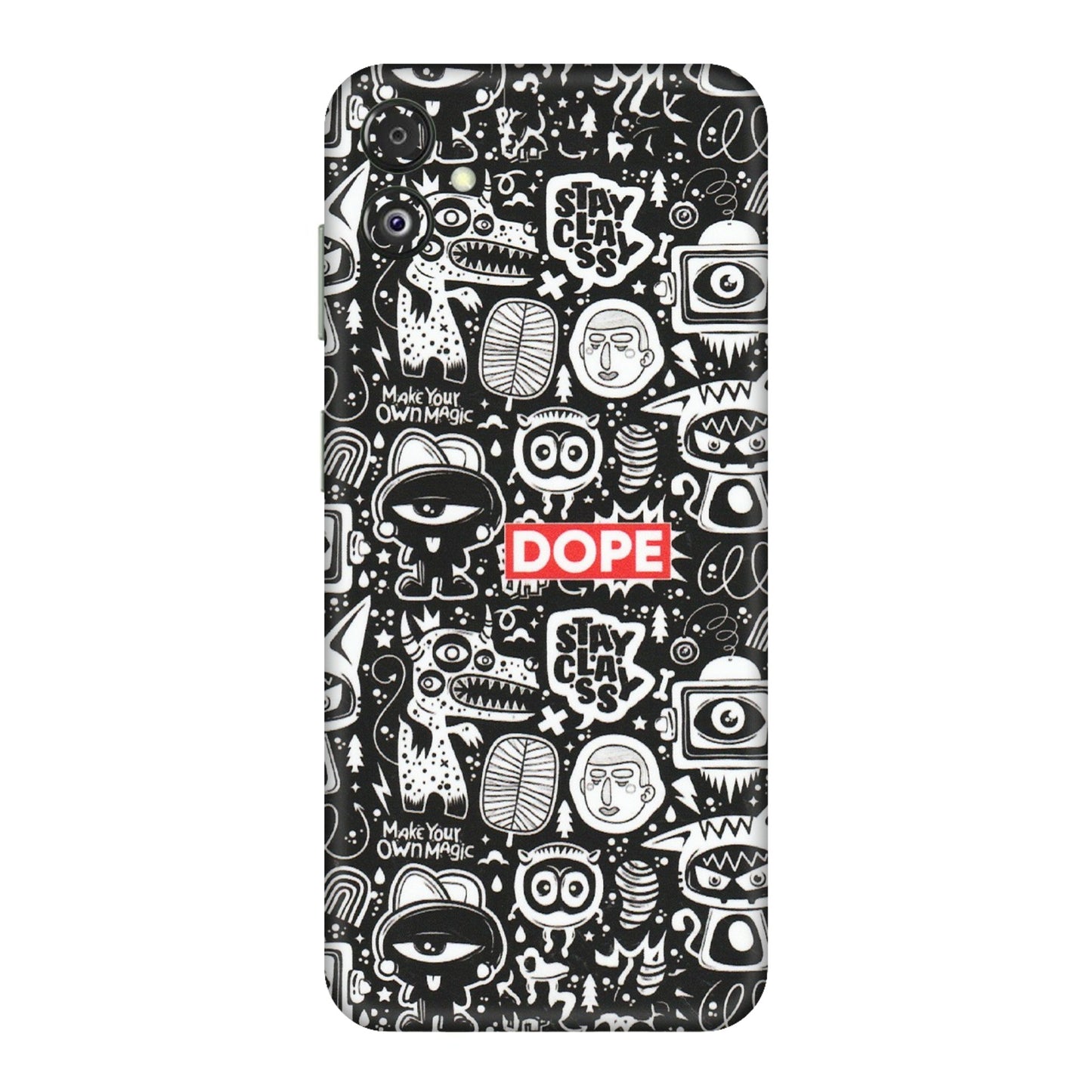 Samsung M/F/Note/Flip and C Phone Skins (All Models) - Dope Stay Classy Black Doodles - Matte Finish (M-126) Samsung Galaxy F14 (5G)