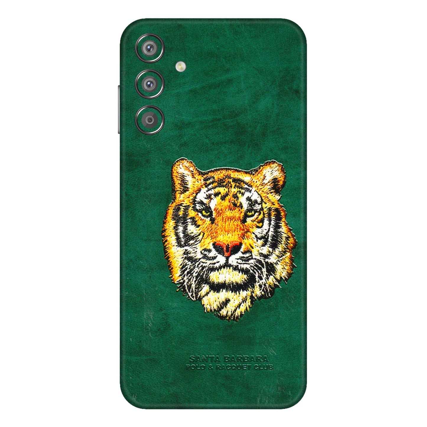 Samsung M/F/Note/Flip and C Phone Skins (All Models) - Leather Feel Tiger - 3D Embossed Finish (L-111) Samsung Galaxy F15 (5G)