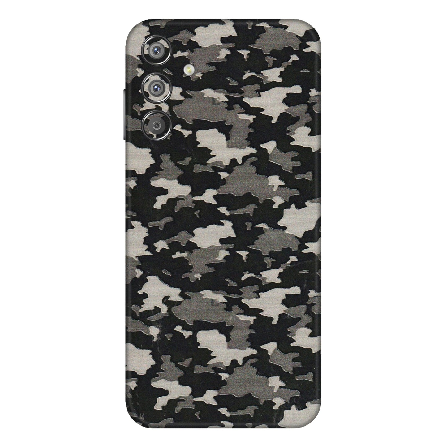 Samsung M/F/Note/Flip and C Phone Skins (All Models) - Black/Grey Camoflaunge - 3D Embossed Finish (L-142) Samsung Galaxy F15 (5G)