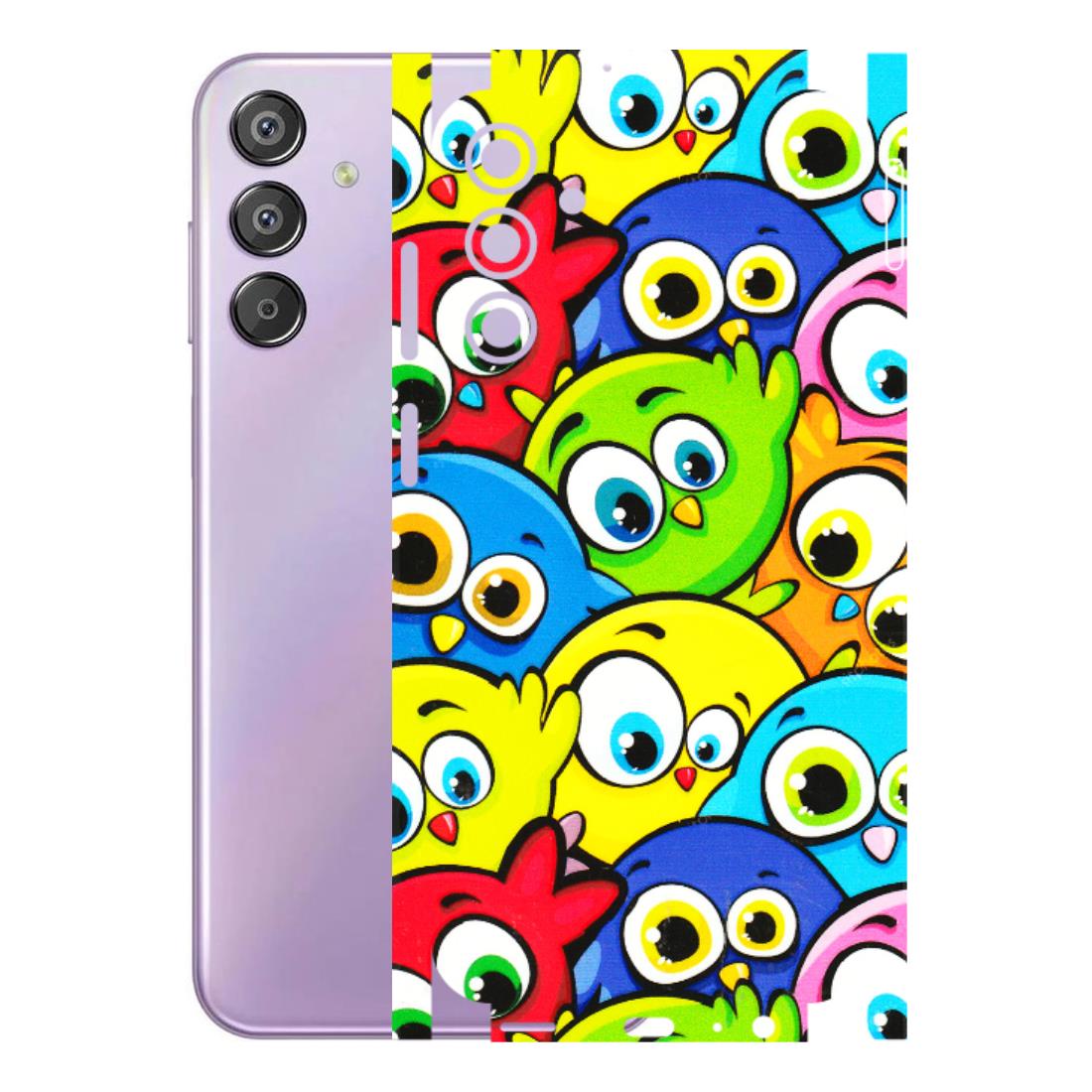 Samsung M/F/Note/Flip and C Phone Skins (All Models) - Cute Fluffy Birds - 3D Embossed Finish (L-213) Samsung Galaxy F15 (5G)