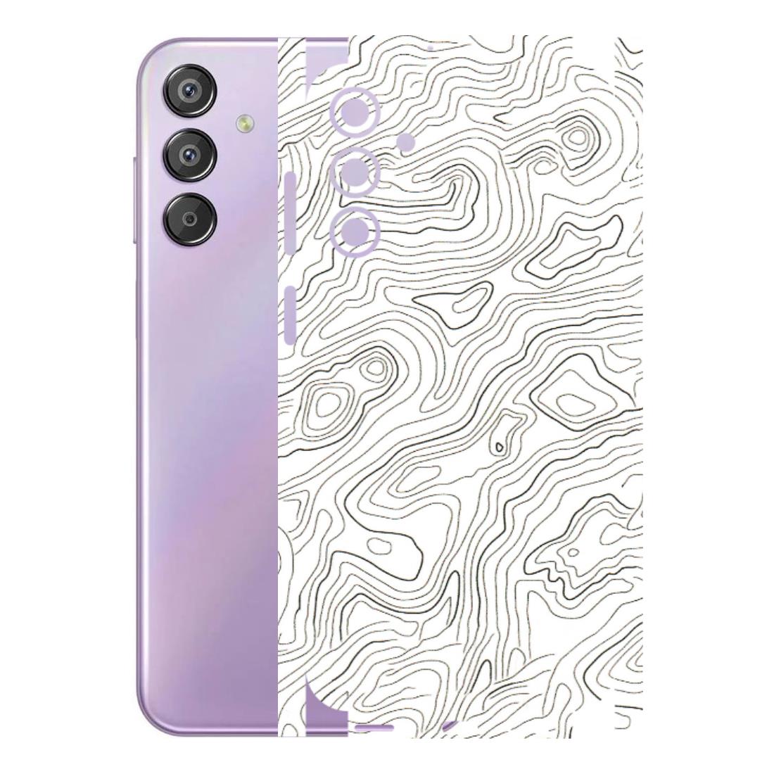 Samsung M/F/Note/Flip and C Phone Skins (All Models) - White Black Swirls - 3D Embossed Finish (L-219) Samsung Galaxy F15 (5G)