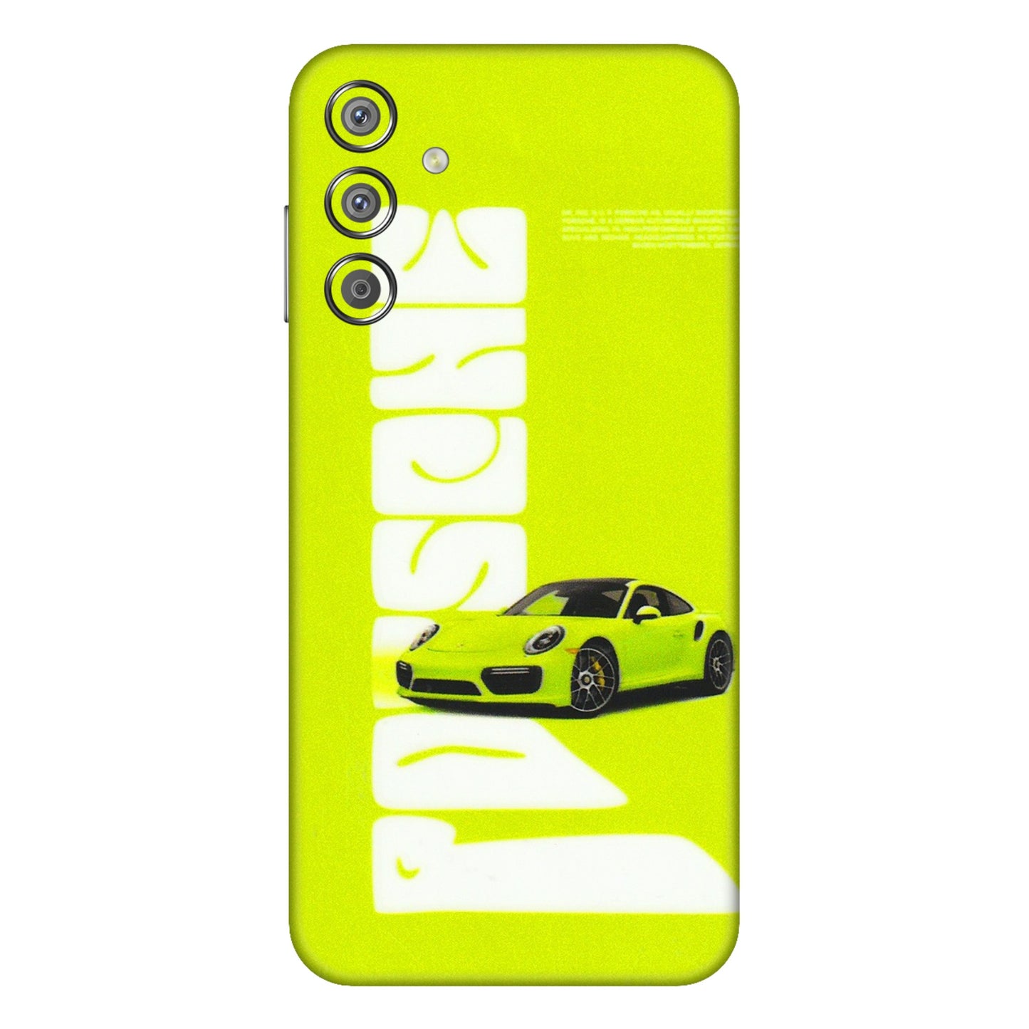 Samsung M/F/Note/Flip and C Phone Skins (All Models) - Lime Green Porche - 3D Embossed Finish (L-30) Samsung Galaxy F15 (5G)