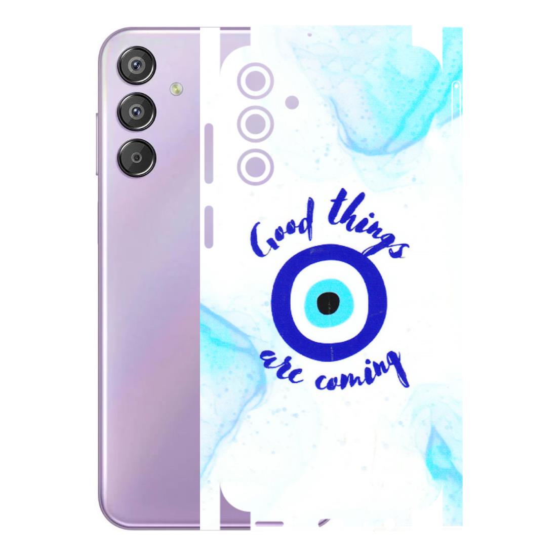 Samsung M/F/Note/Flip and C Phone Skins (All Models) - Evil Eye Good Things Are Coming - 3D Embossed Finish (L-322) Samsung Galaxy F15 (5G)