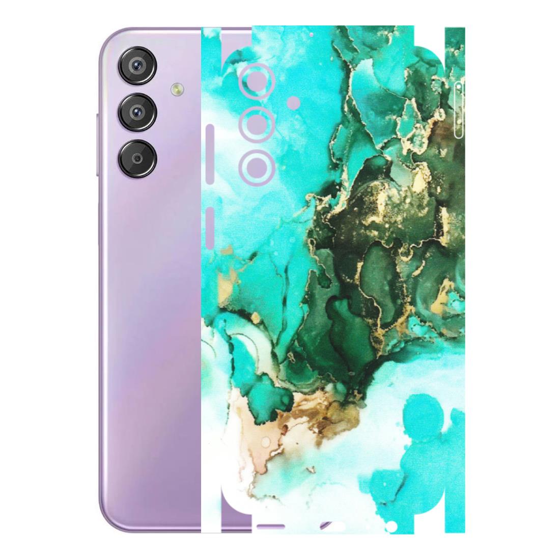 Samsung M/F/Note/Flip and C Phone Skins (All Models) - The Blue Gold Marble - Matte Finish (M-124) Samsung Galaxy F15 (5G)