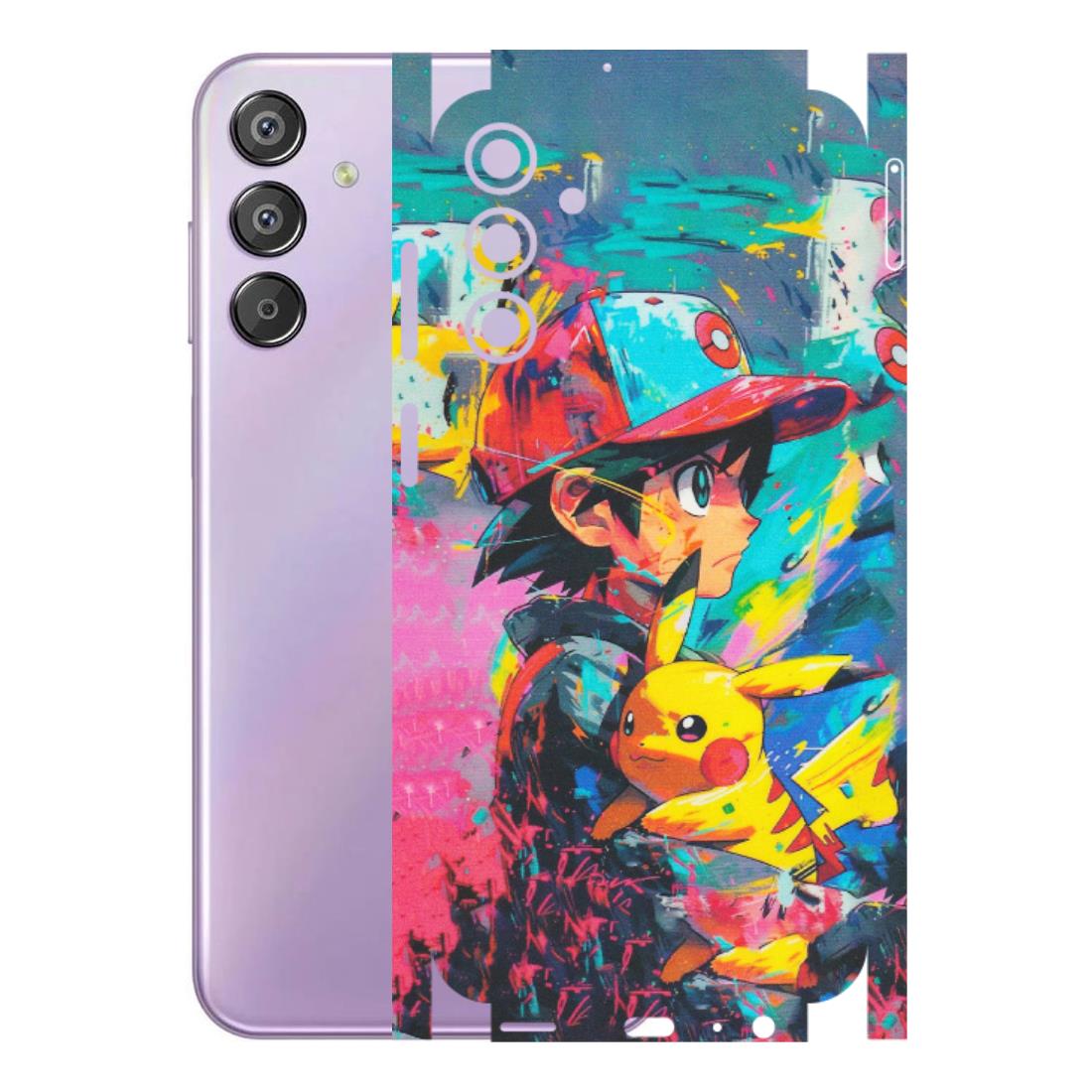 Samsung M/F/Note/Flip and C Phone Skins (All Models) - Ash & Pikachu - Matte Finish (M-26) Samsung Galaxy F15 (5G)