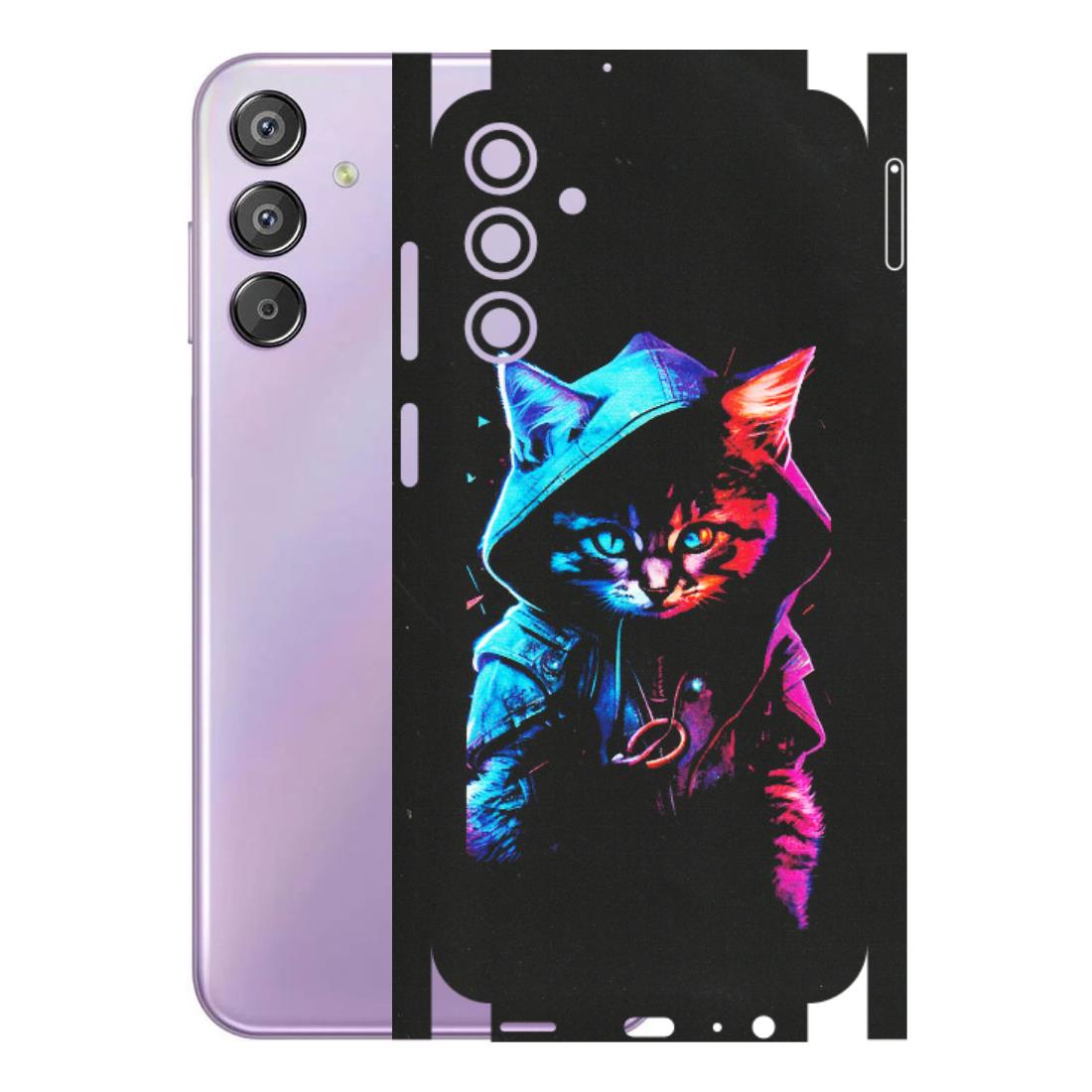 Samsung M/F/Note/Flip and C Phone Skins (All Models) - Cyberpunk Cat - Matte Finish (M-45) Samsung Galaxy F15 (5G)