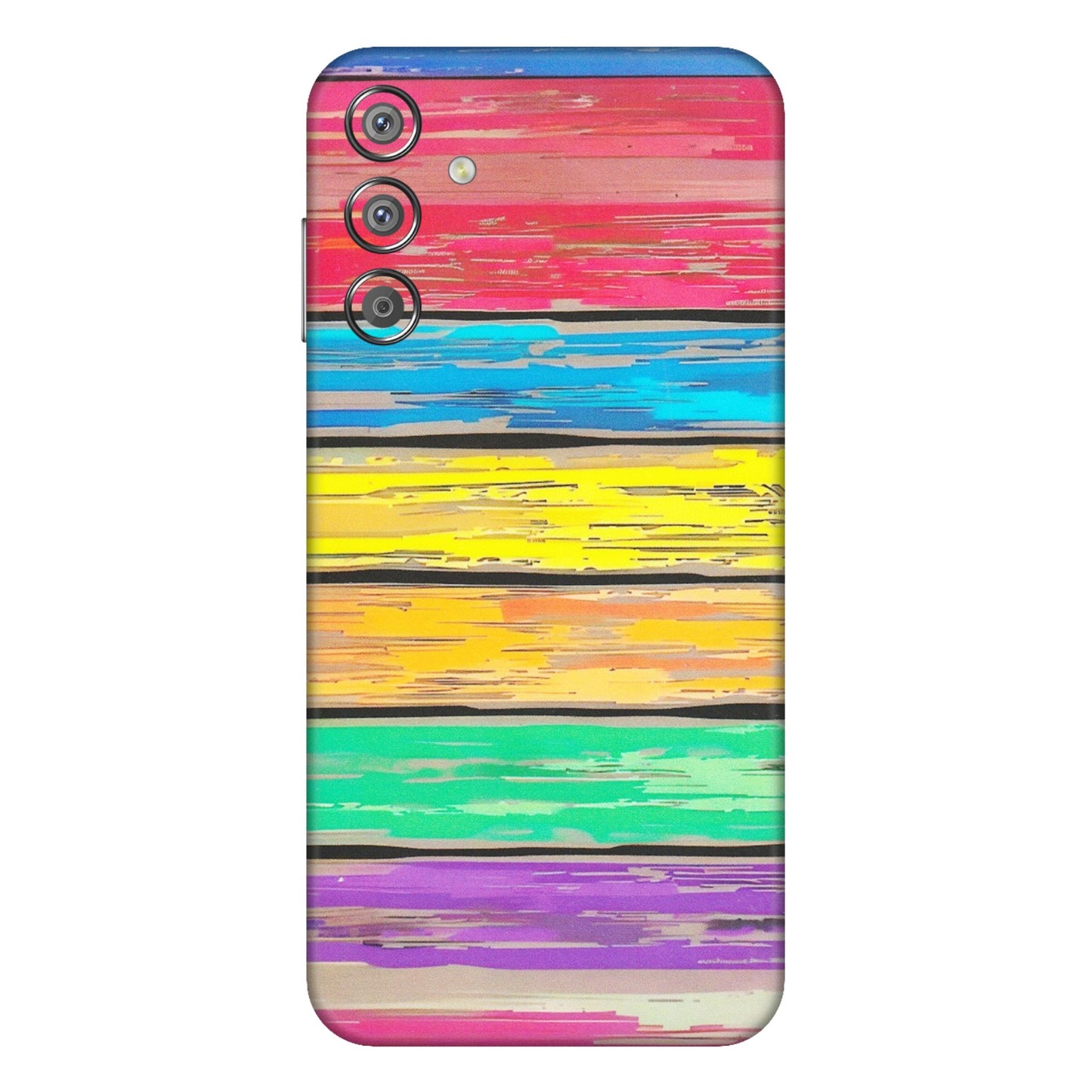Samsung M/F/Note/Flip and C Phone Skins (All Models) - Multi Colour Wooden Wall - Matte Finish (M-96) Samsung Galaxy F15 (5G)