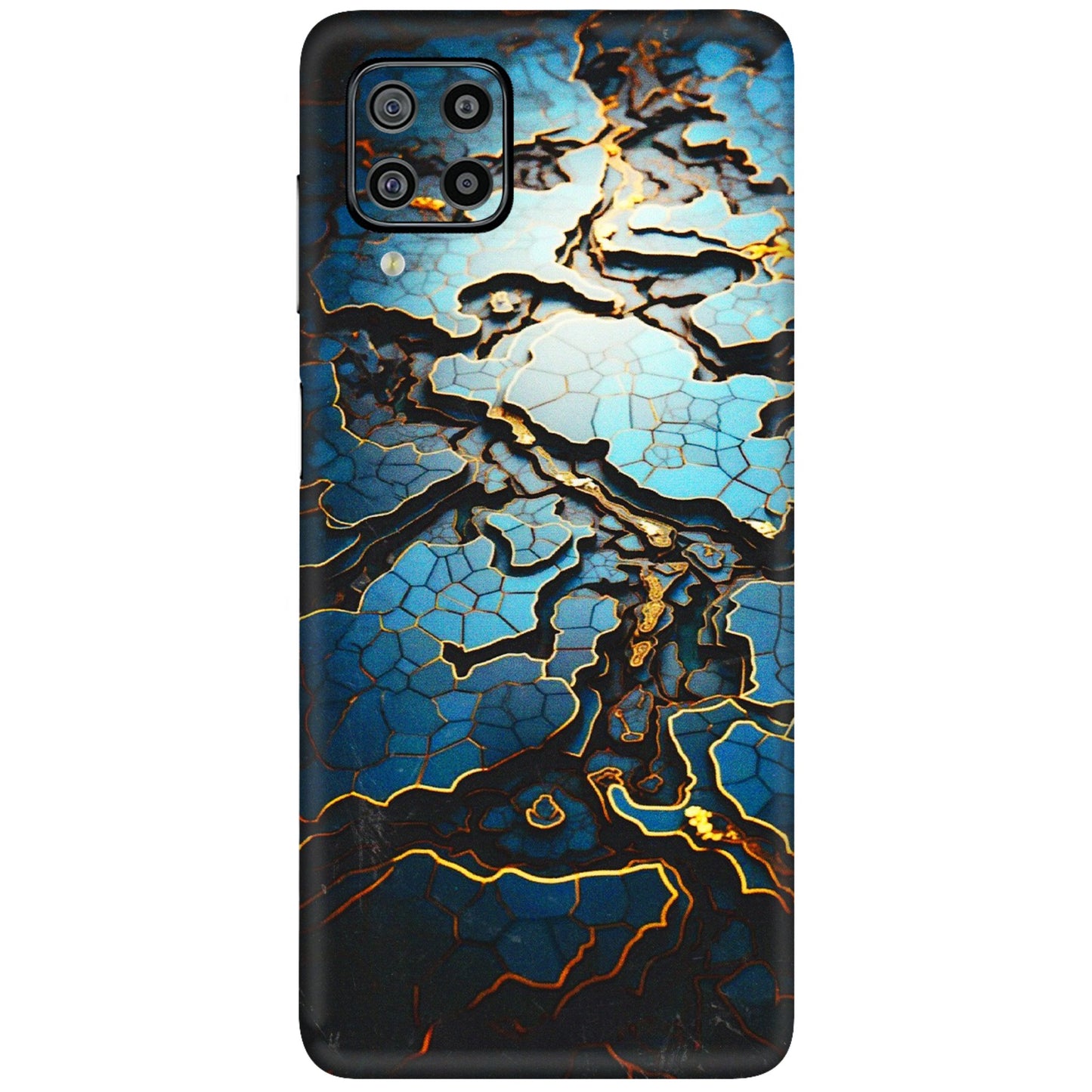 Samsung M/F/Note/Flip and C Phone Skins (All Models) - Blue Gold Abstract - 3D Embossed Finish (L-11) Samsung Galaxy F22