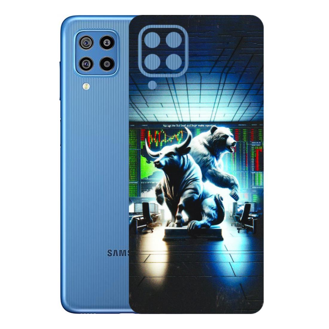 Samsung M/F/Note/Flip and C Phone Skins (All Models) - Stock Market Sensex Bear vs Bulls - 3D Embossed Finish (L-15) Samsung Galaxy F22